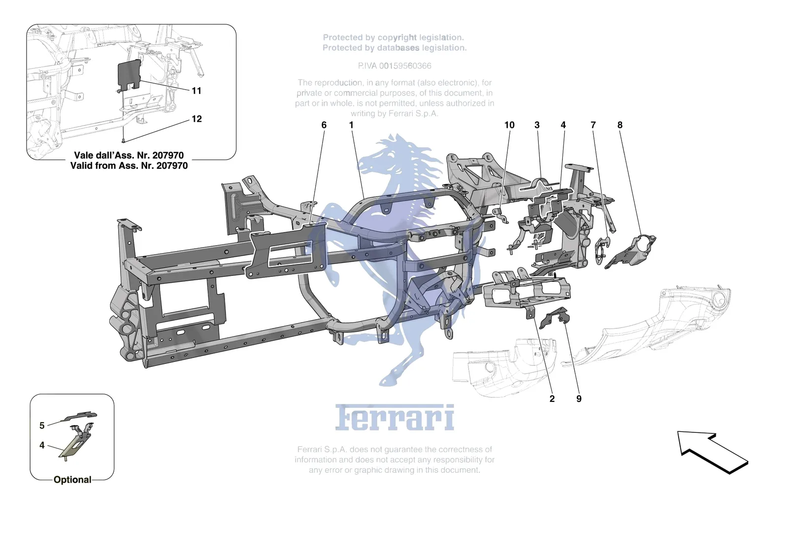 Ferrari Portofino M [VEHICLE TRIM] - E.47.02 - DASHBOARD - SUBSTRUCTURE -Applicable for RHD- exploded diagram