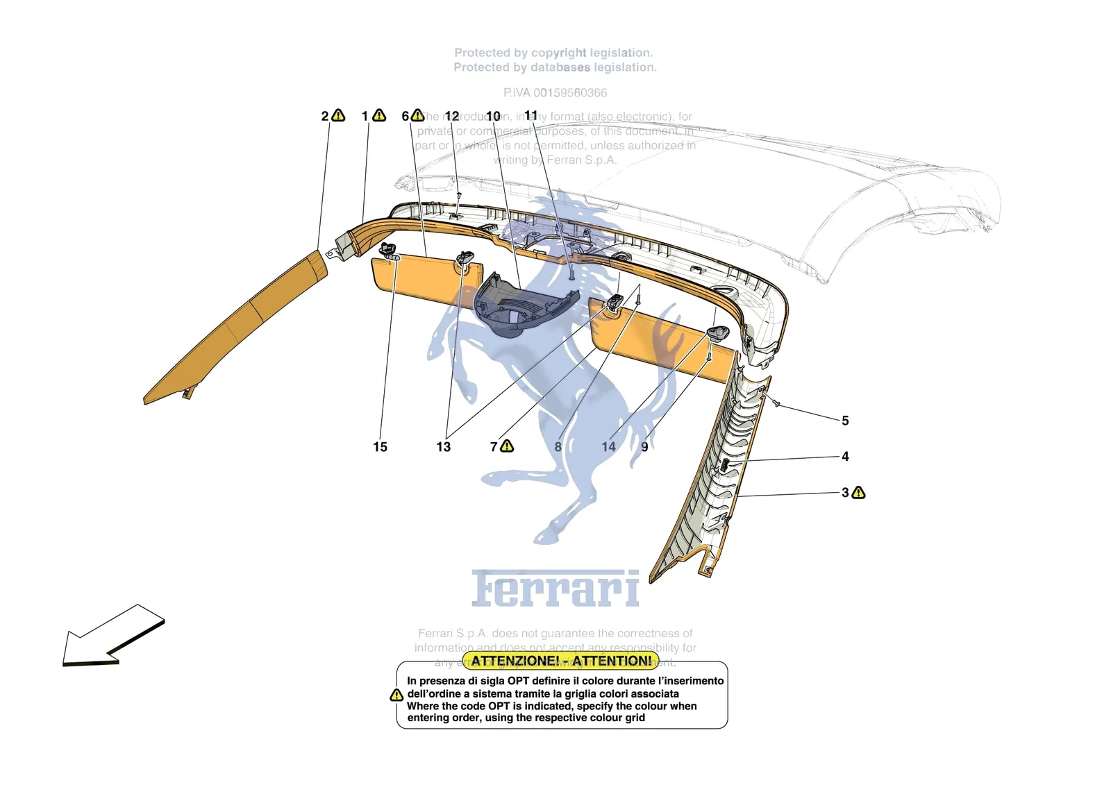 Ferrari Portofino M [VEHICLE TRIM] - E.49 - INNER TRIM (ABOVE BELTLINE) exploded diagram