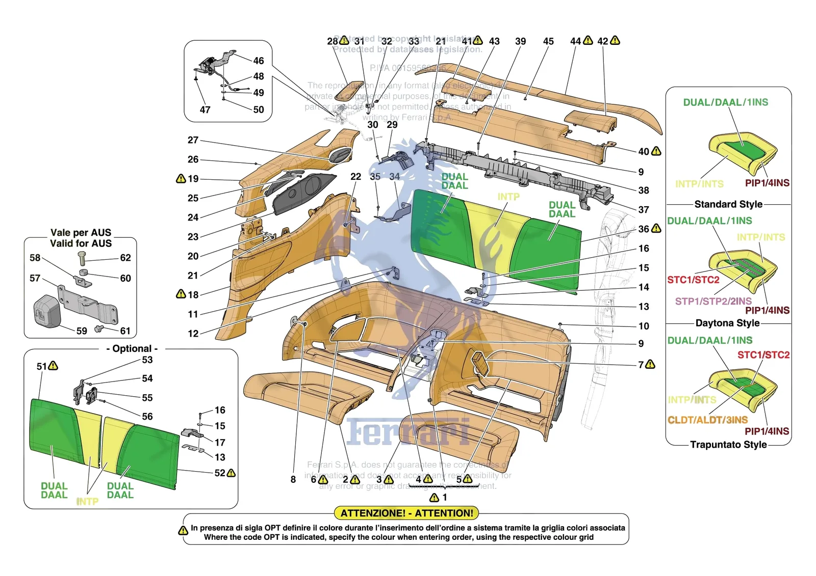 Ferrari Portofino M [VEHICLE TRIM] - E.52 - REAR SEATS exploded diagram