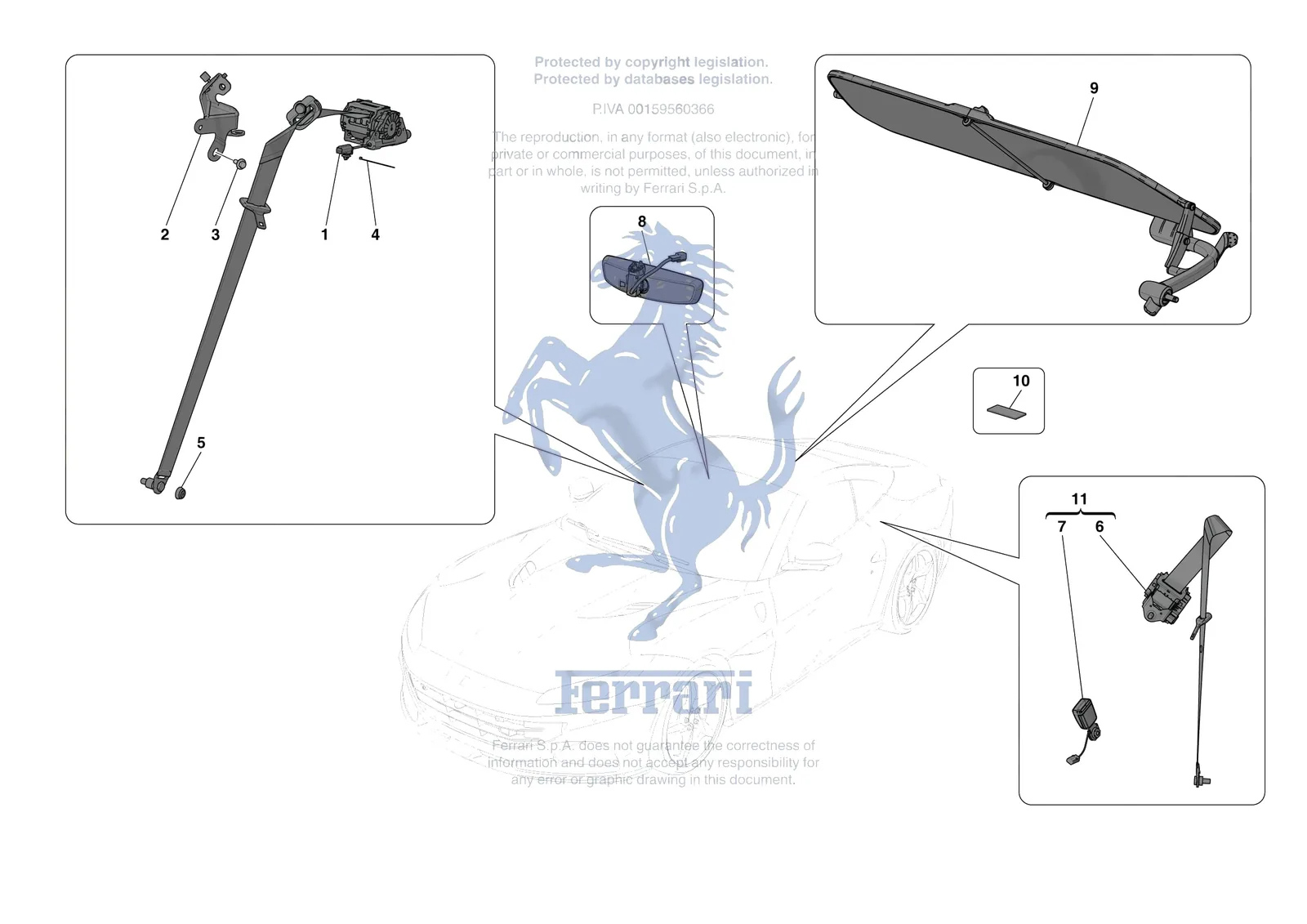Ferrari Portofino M [VEHICLE TRIM] - E.53 - OTHER INTERIOR TRIM ACCESSORIES exploded diagram