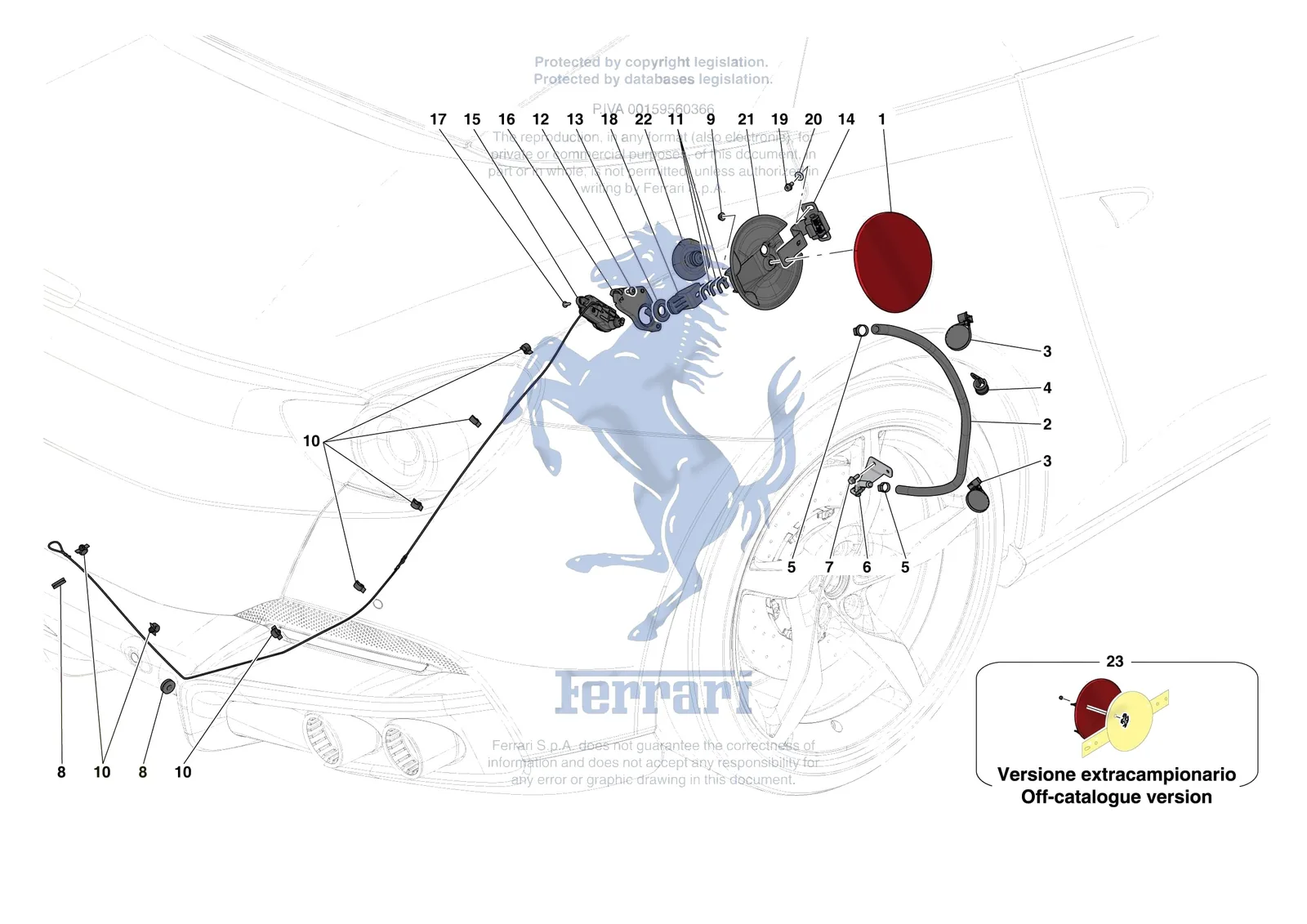 Ferrari Portofino M [VEHICLE TRIM] - E.56 - FUEL FILLER SEAT exploded diagram