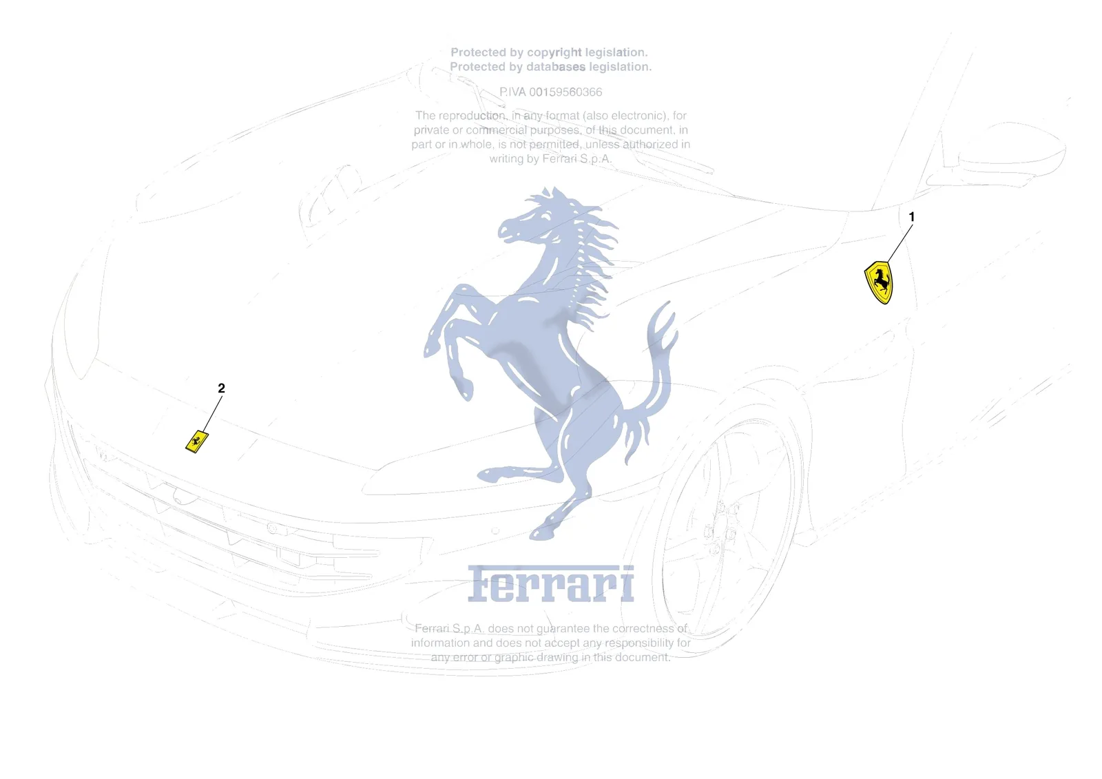Ferrari Portofino M [VEHICLE TRIM] - E.58 - BADGES exploded diagram