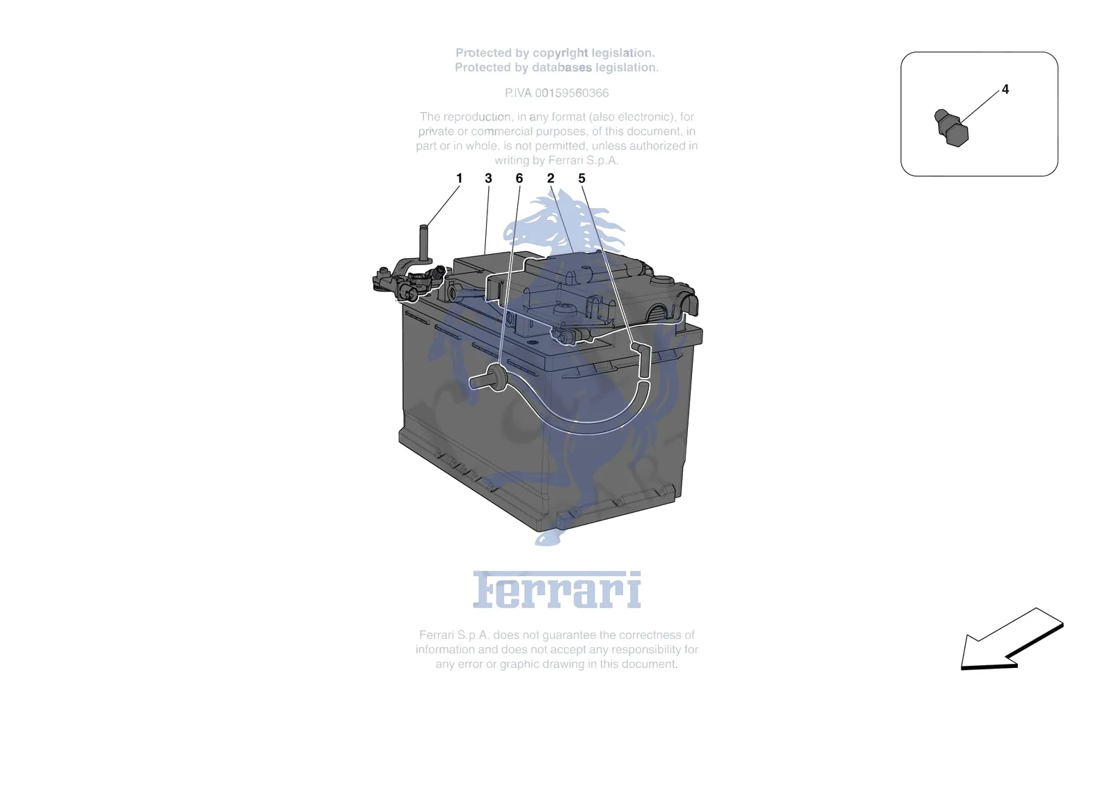 Ferrari Portofino M [ELECTRICAL SYSTEM] - F.1 - BATTERIES exploded diagram