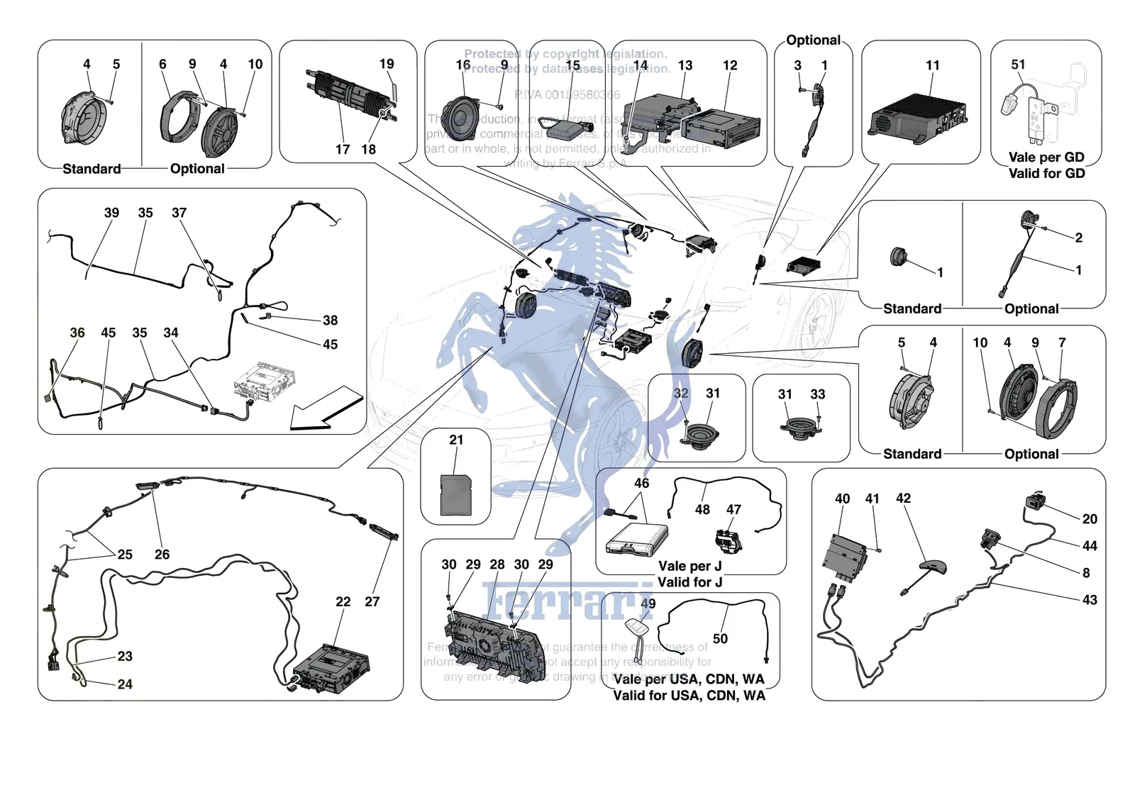 Ferrari Portofino M [ELECTRICAL SYSTEM] - F.10 - AUDIO UNIT exploded diagram