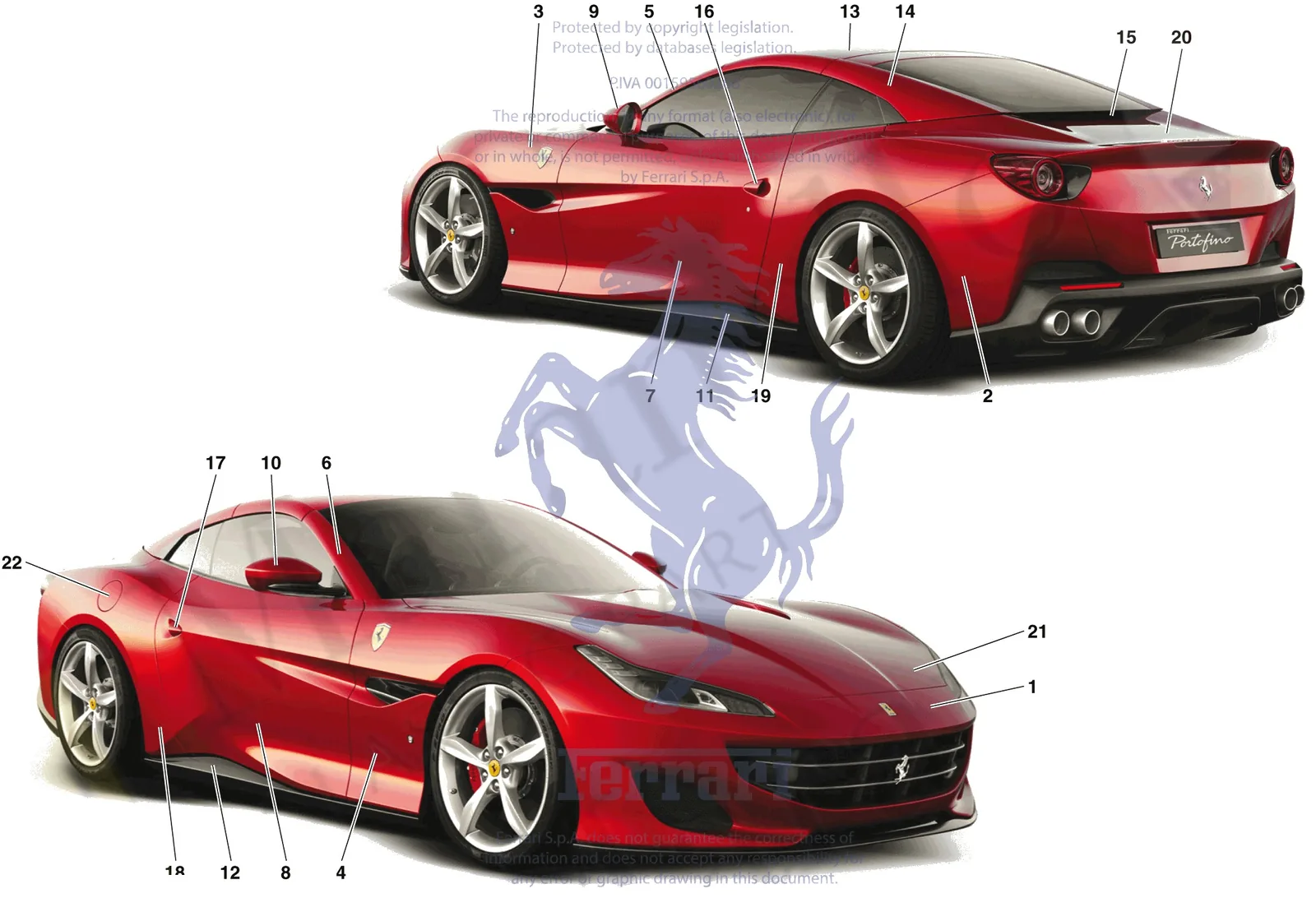 Ferrari Portofino PAINTING -Applicable for S.T. Schedule only- exploded diagram