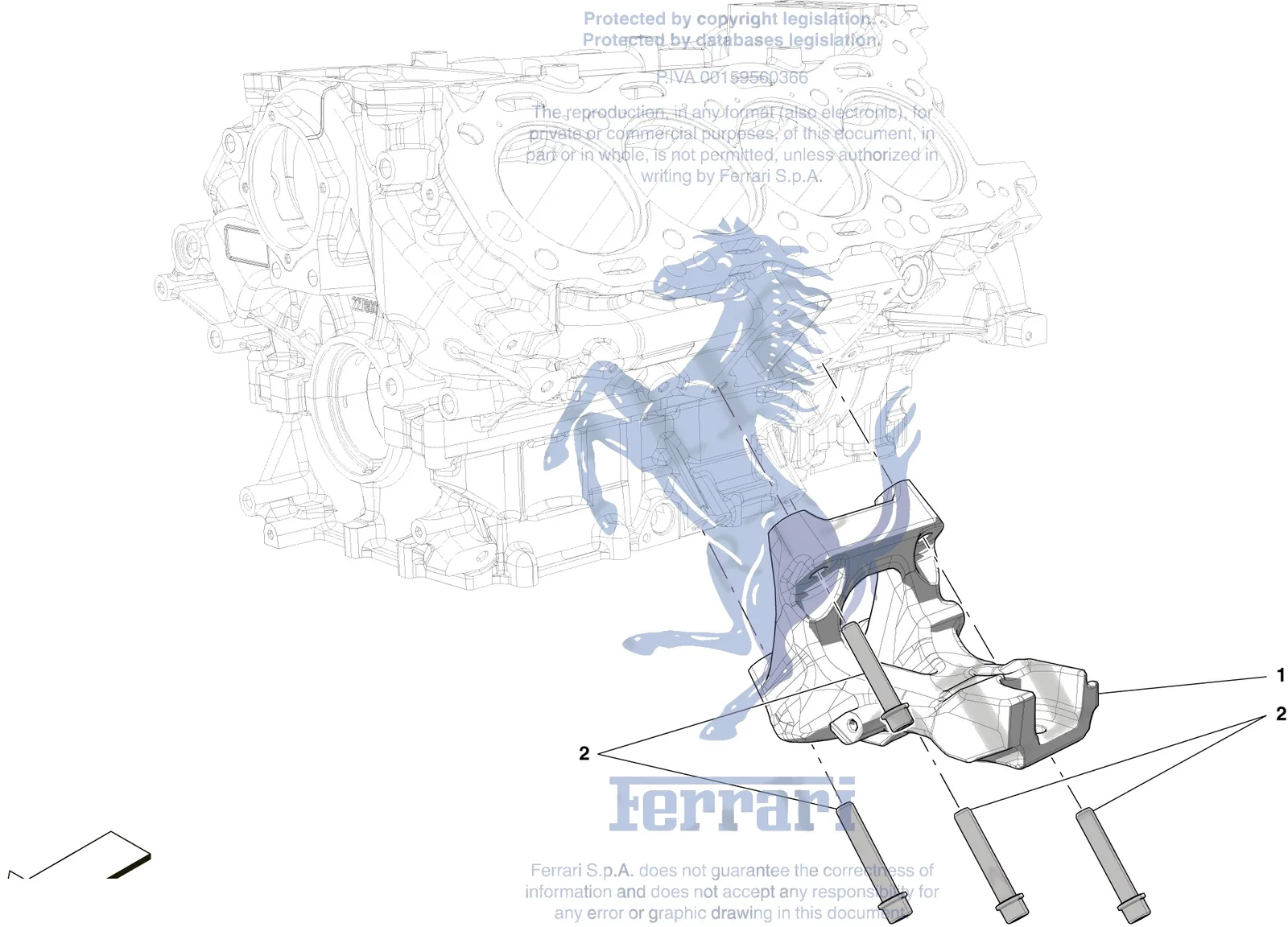 Ferrari Portofino Engine Suspension exploded diagram