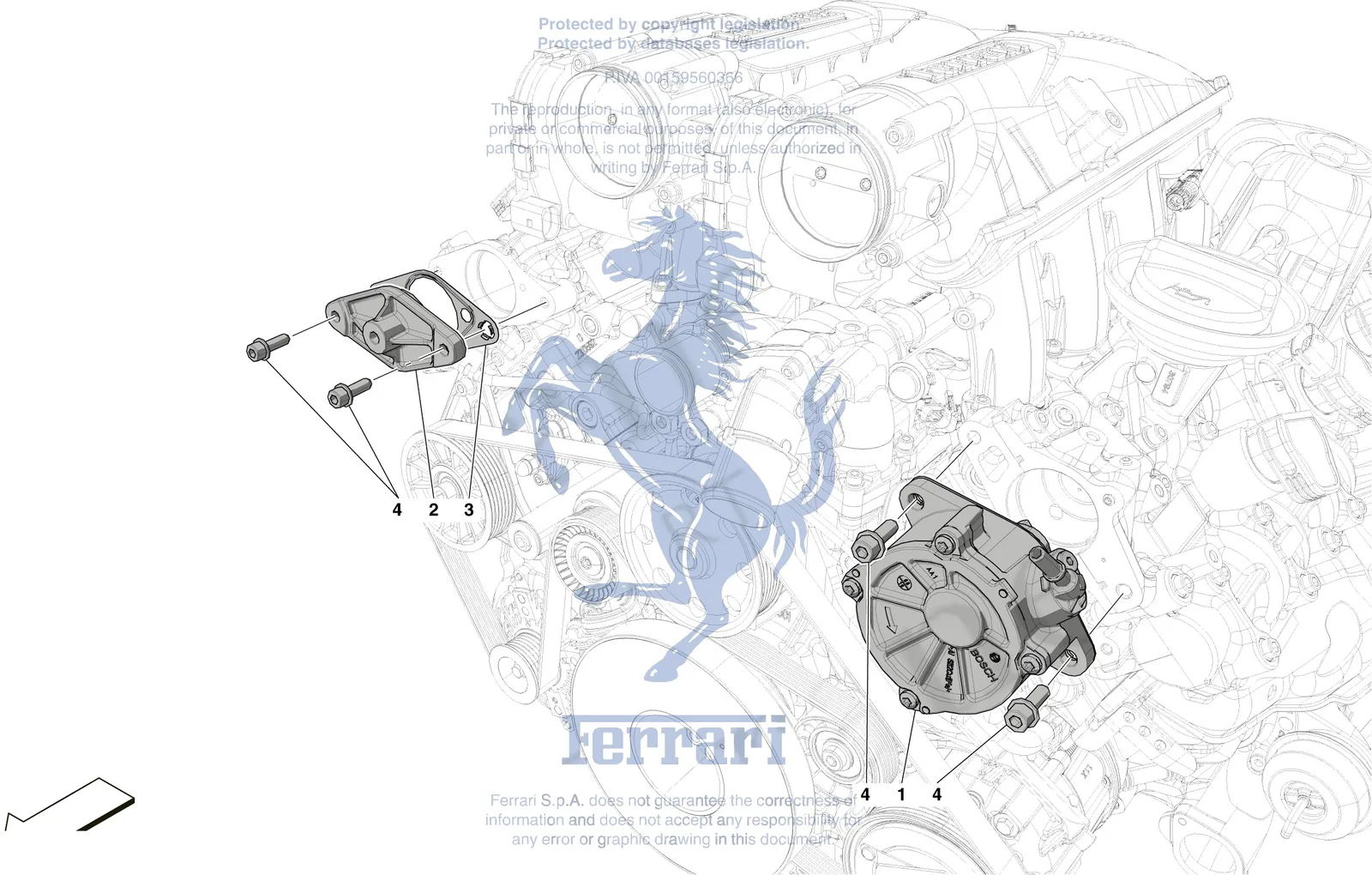 Ferrari Portofino Vacuum Pump exploded diagram