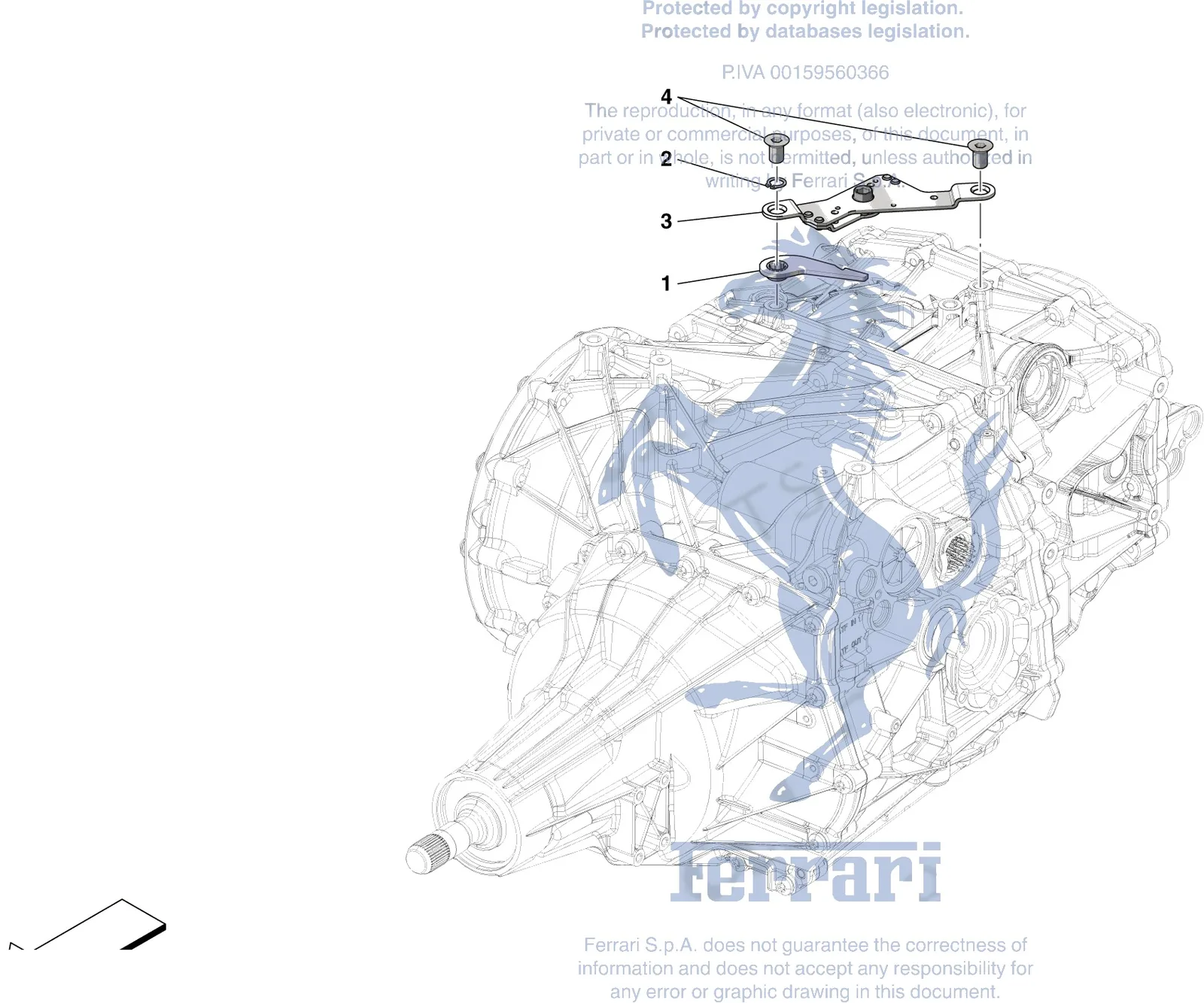 Ferrari Portofino External Gearbox Controls exploded diagram