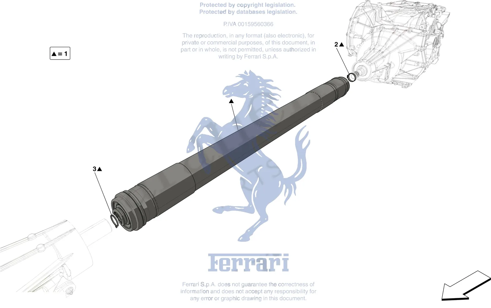 Ferrari Portofino Driveshaft exploded diagram