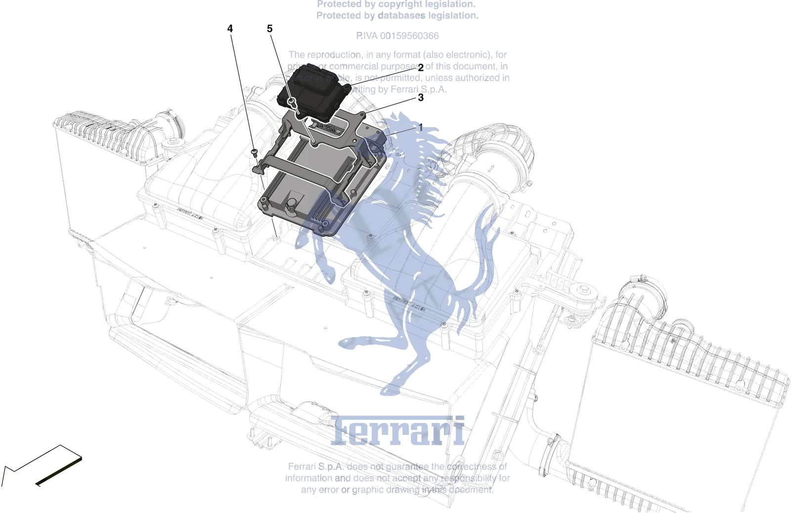 Ferrari Portofino Engine Injection Control exploded diagram