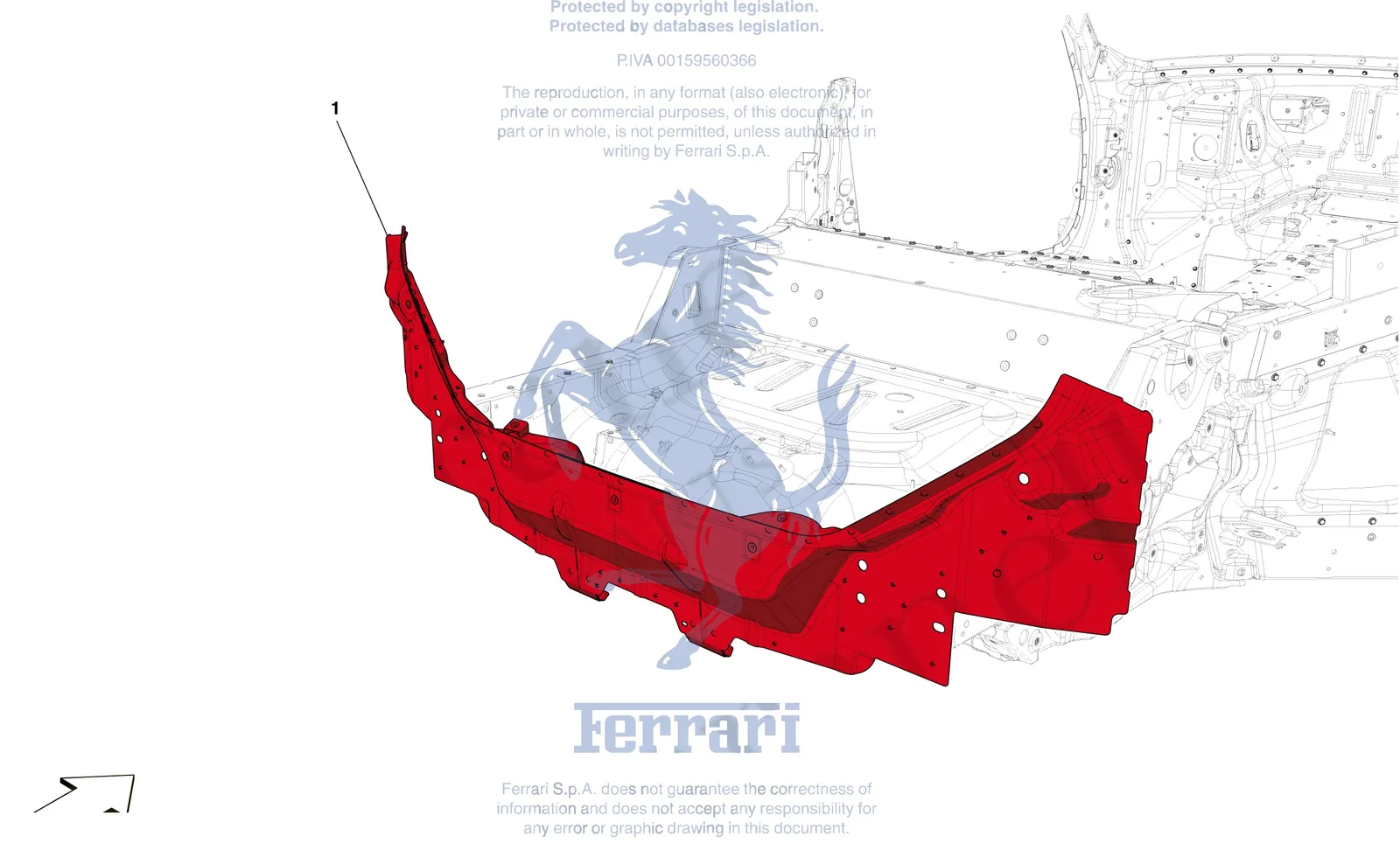 Ferrari Portofino Rear Substructure exploded diagram