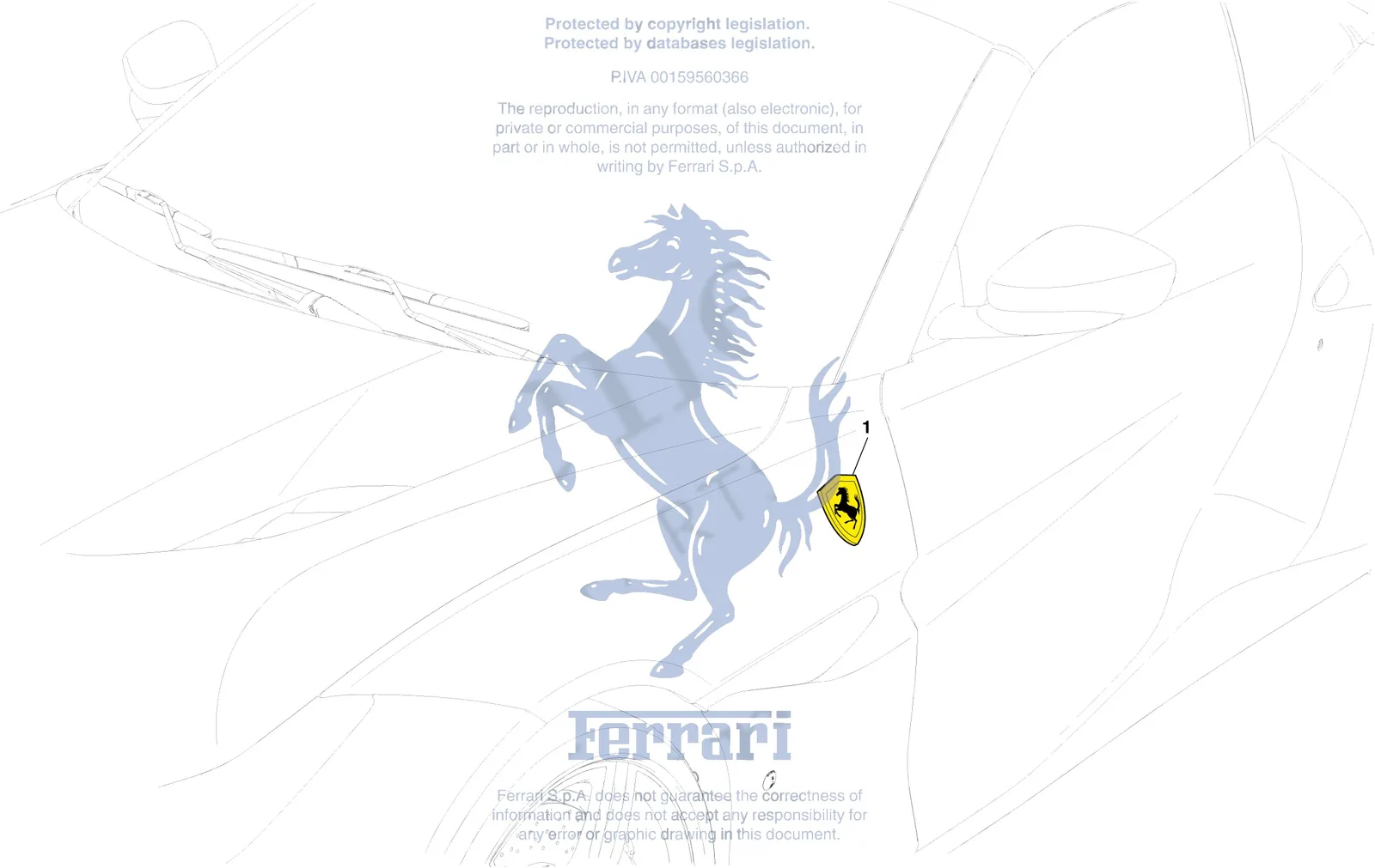 Ferrari Portofino Logos And Badges exploded diagram