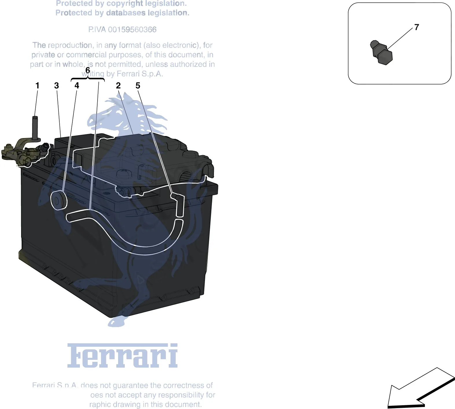 Ferrari Portofino Accumulators exploded diagram