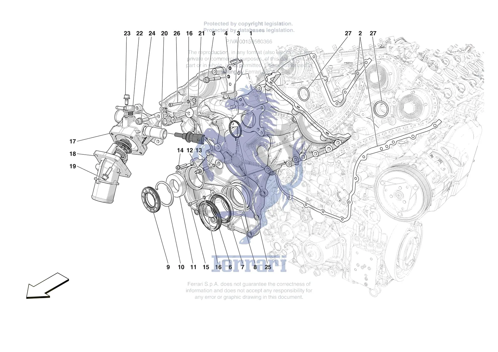 Ferrari Purosangue [ENGINE] - B.3 - ENGINE COVERS — Parts Diagram 0006 ...