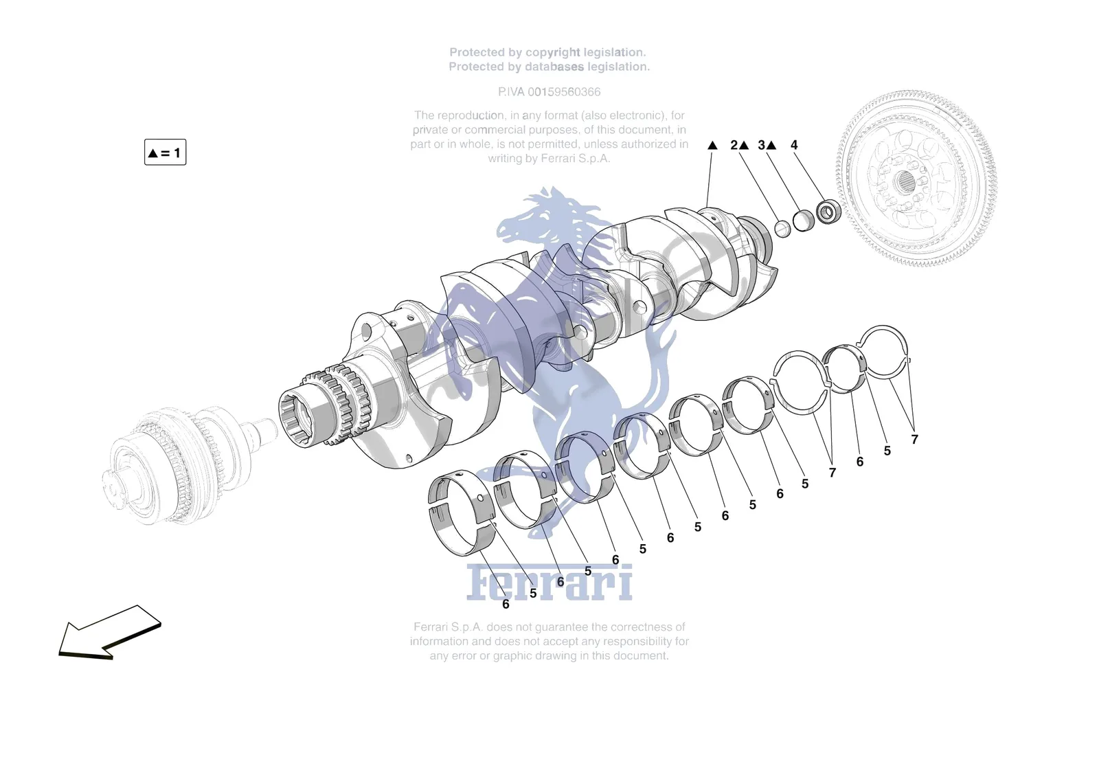 Ferrari Purosangue [ENGINE] - B.4 - CRANKSHAFT — Parts Diagram 0007 ...