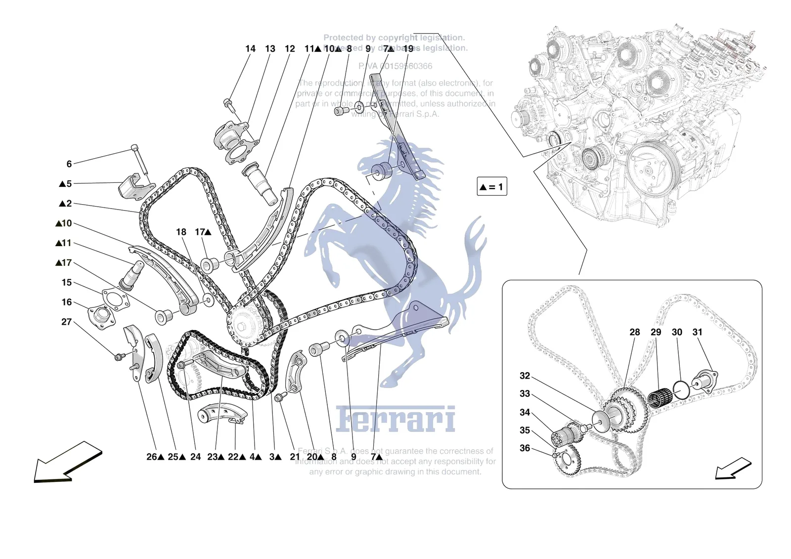 Ferrari Purosangue [ENGINE] - B.9 - TIMING SYSTEM DRIVE exploded diagram