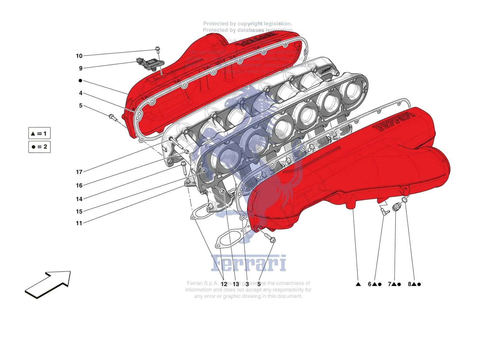 Ferrari Purosangue [ENGINE] - B.14 - ENGINE INTAKE DUCT exploded diagram