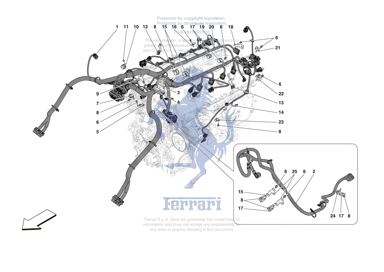 Ferrari Purosangue [ENGINE] - B.34 - ENGINE ELECTRICAL SYSTEM exploded diagram