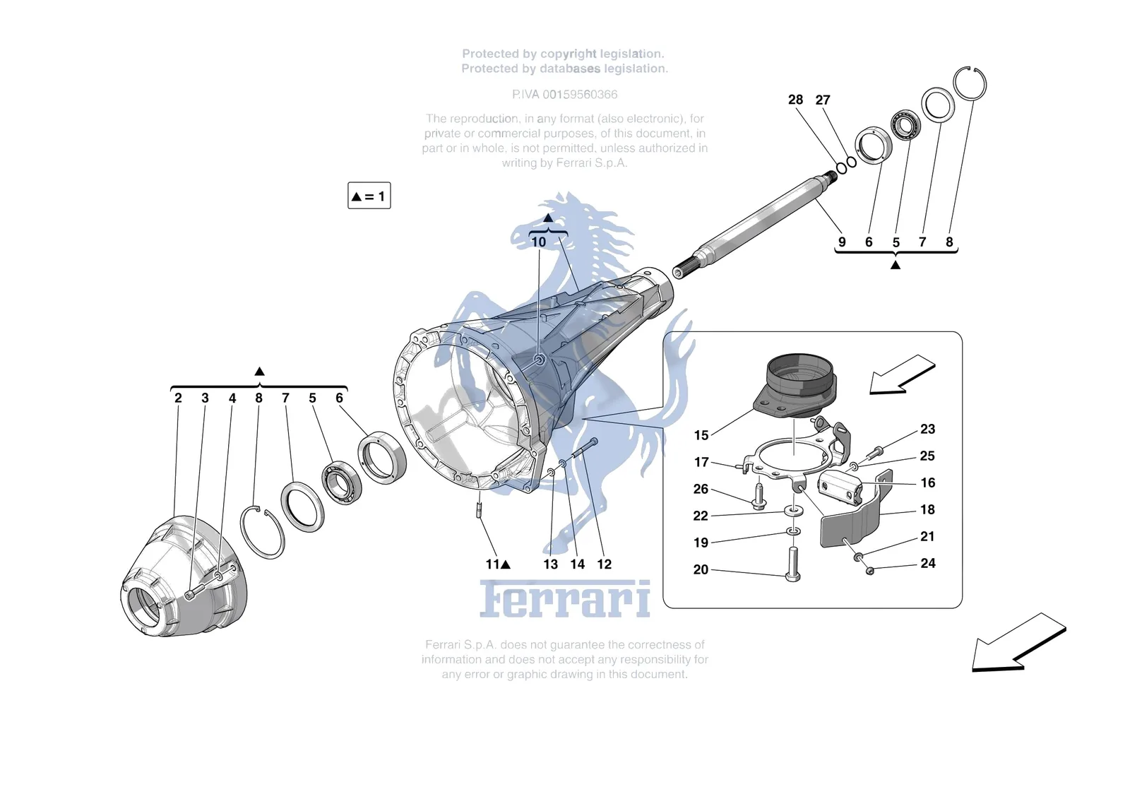 Ferrari Purosangue [GEARBOX] - C.5 - CLUTCH HOUSING exploded diagram