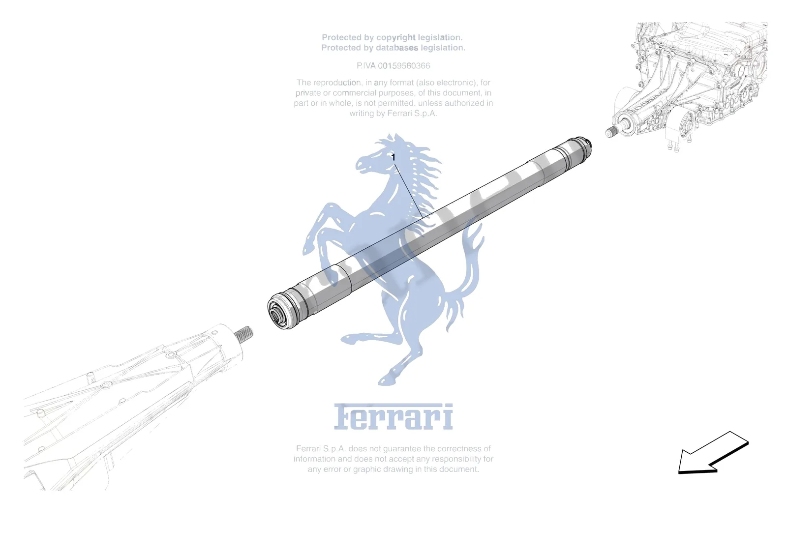 Ferrari Purosangue [GEARBOX] - C.6 - TRANSMISSION SHAFT exploded diagram