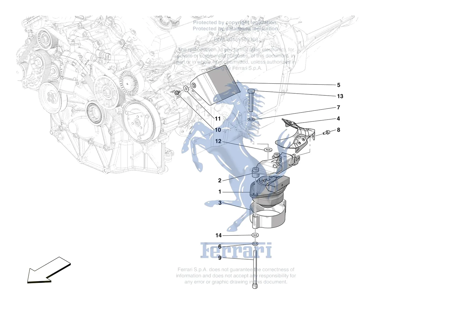 Ferrari Purosangue [MECHANICAL SYSTEM] - D.1 - ENGINE SUSPENSION BUSH exploded diagram