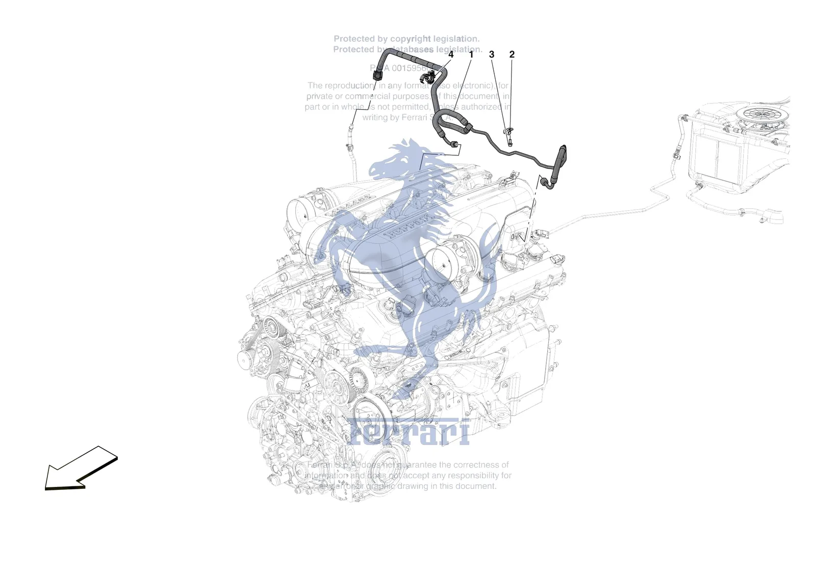 Ferrari Purosangue [MECHANICAL SYSTEM] - D.2 - ENGINE FUEL DELIVERY PIPES exploded diagram