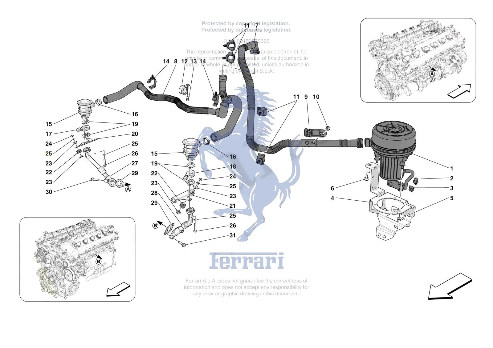 Ferrari Purosangue [MECHANICAL SYSTEM] - D.6 - EMISSIONS CONTROL SYSTEM exploded diagram