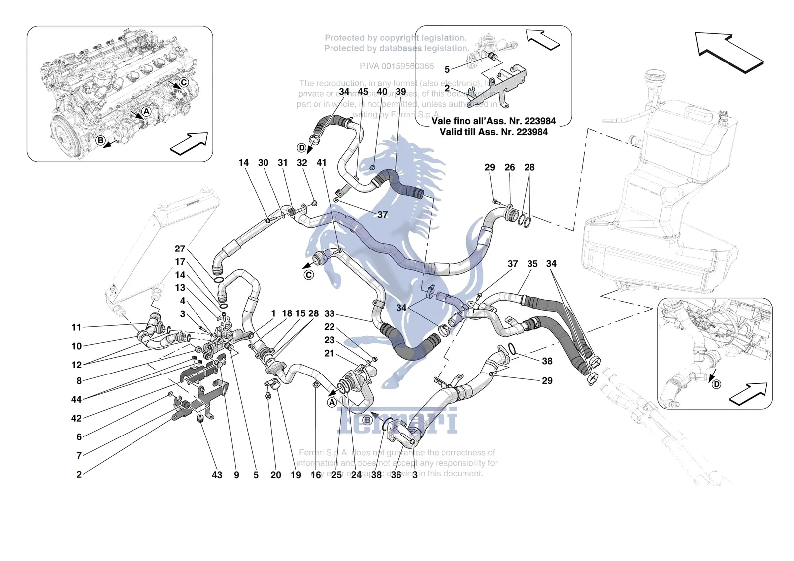 Ferrari Purosangue [MECHANICAL SYSTEM] - D.10 - OIL PIPES AND ENGINE OIL LEVEL SENSOR exploded diagram