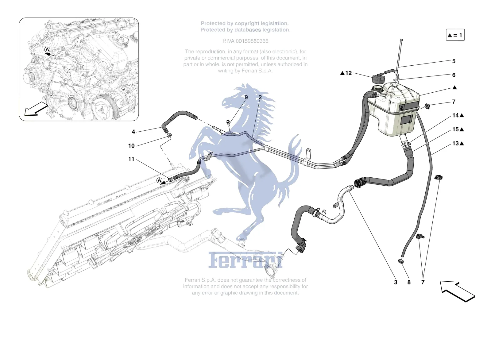 Ferrari Purosangue [MECHANICAL SYSTEM] - D.15 - EXPANSION TANK exploded diagram