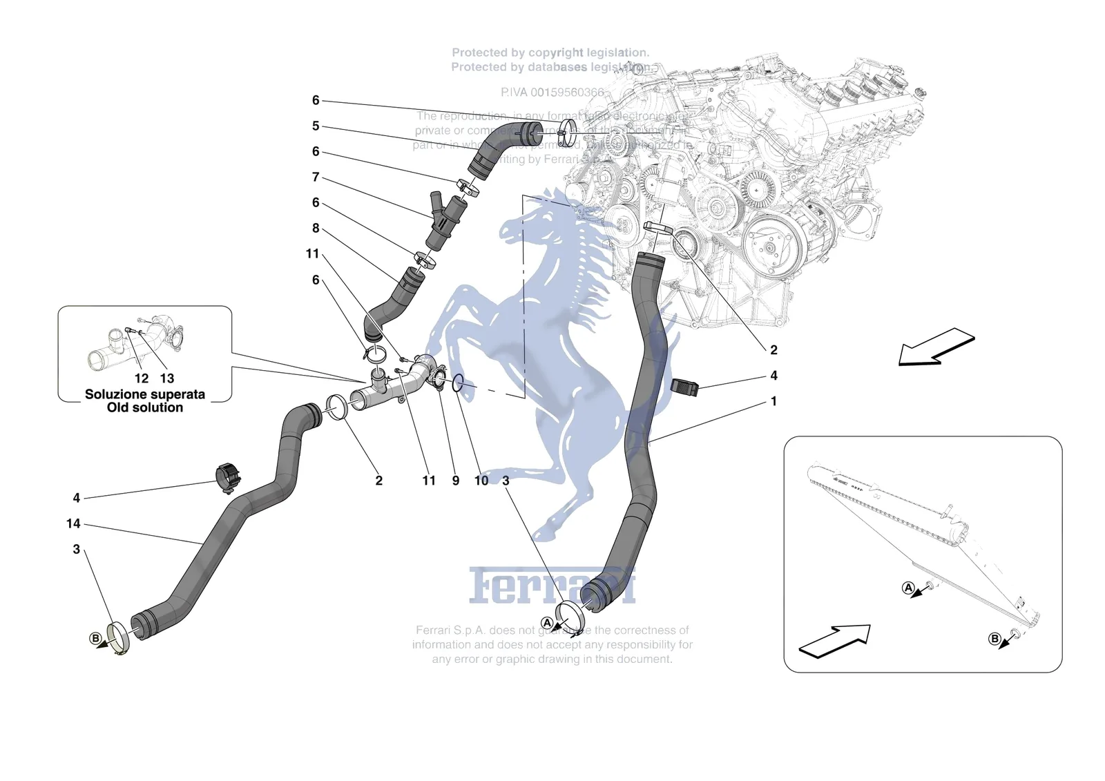 Ferrari Purosangue [MECHANICAL SYSTEM] - D.16 - COOLING SYSTEM PIPES exploded diagram