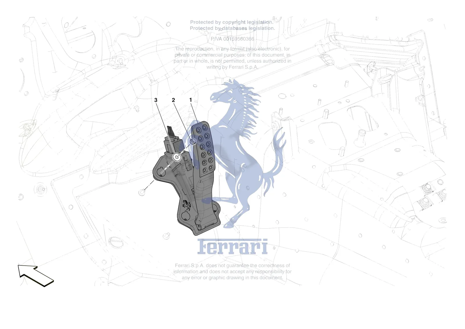 Ferrari Purosangue [MECHANICAL SYSTEM] - D.19 - ACCELERATOR CONTROL exploded diagram