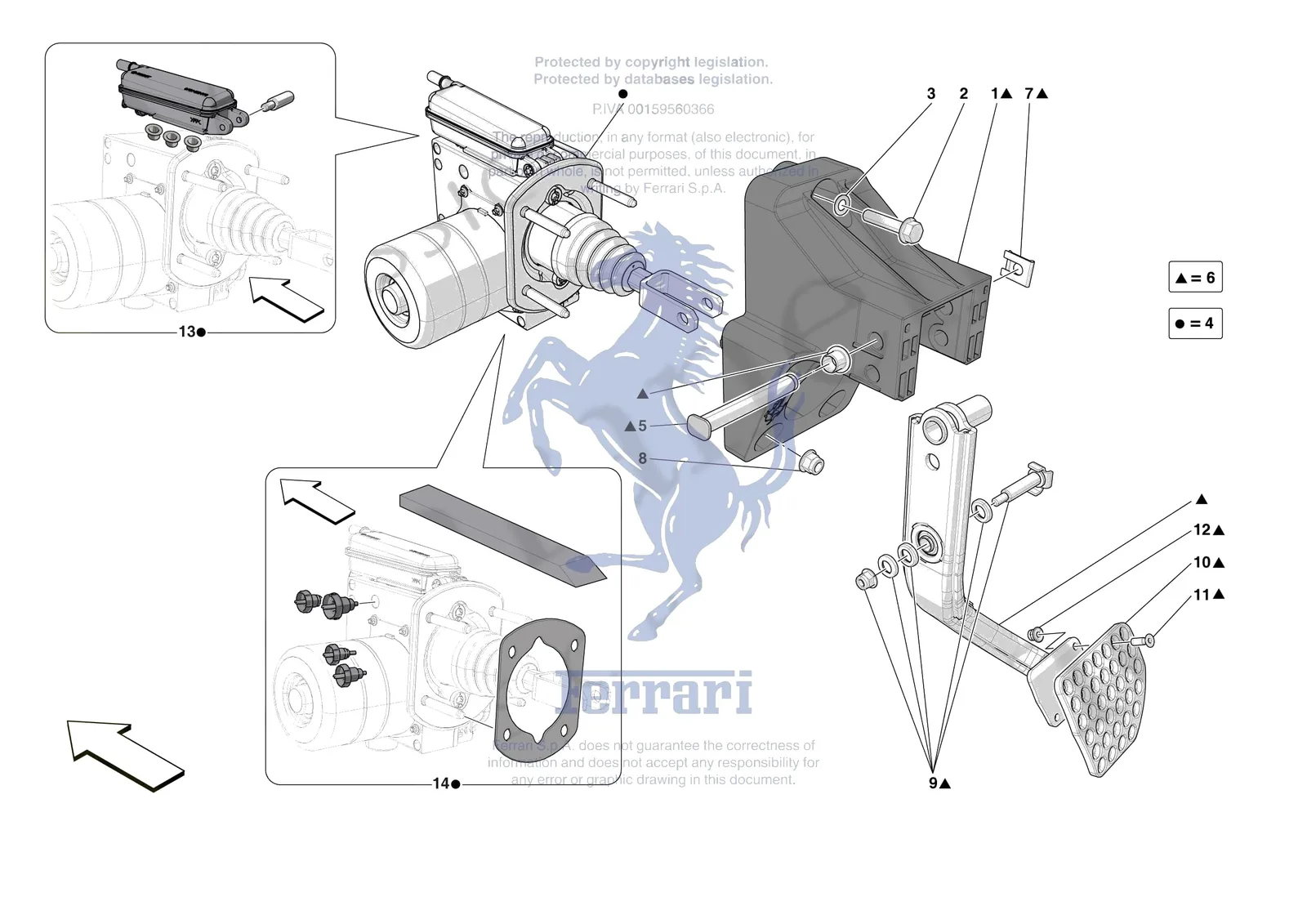 Ferrari Purosangue [MECHANICAL SYSTEM] - D.20 - PEDAL BOARD exploded diagram