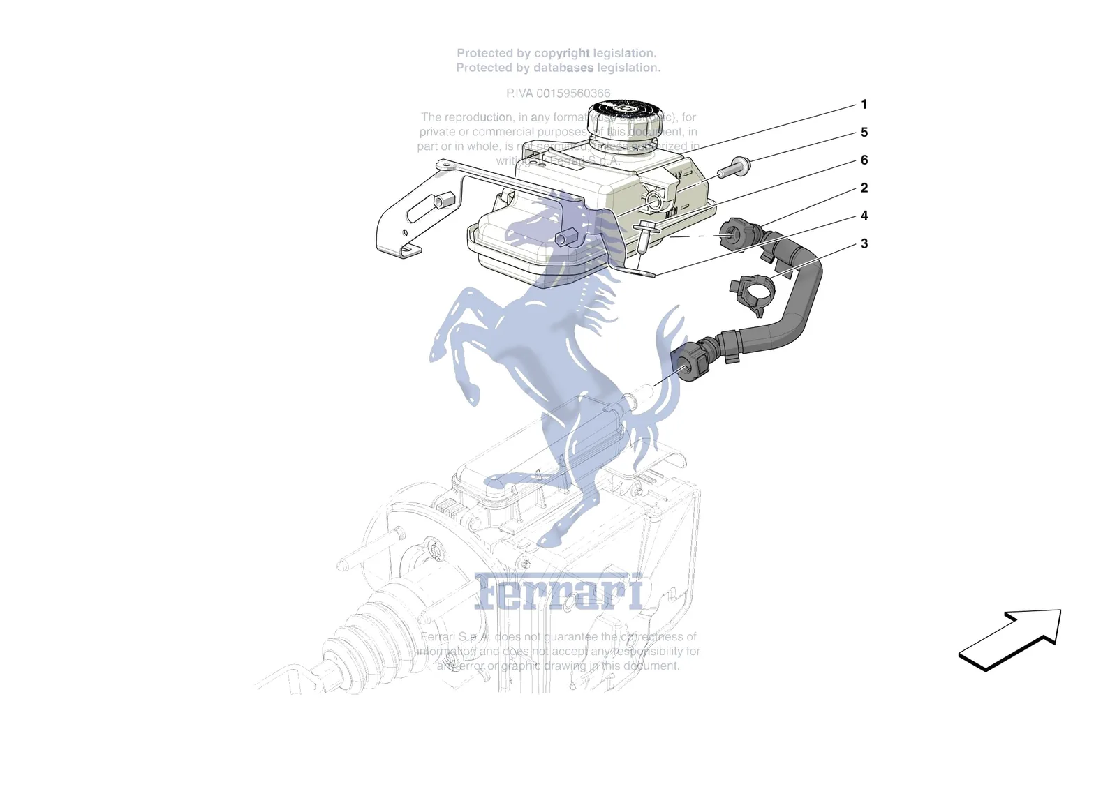 Ferrari Purosangue [MECHANICAL SYSTEM] - D.22 - BRAKE MASTER CYLINDER RESERVOIR exploded diagram