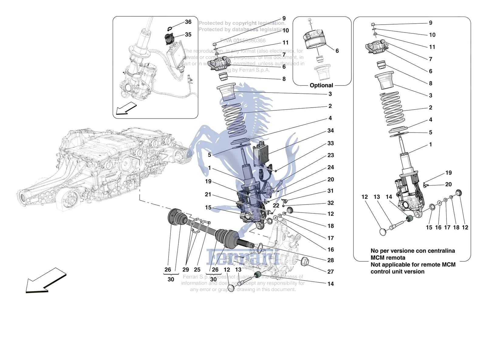 Ferrari Purosangue [MECHANICAL SYSTEM] - D.27.01 - REAR SUSPENSION - SHOCK ABSORBERS exploded diagram