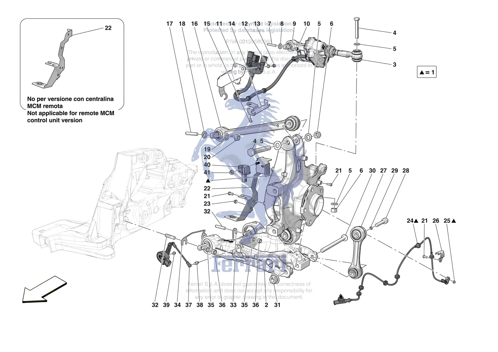 Ferrari Purosangue [MECHANICAL SYSTEM] - D.27.02 - REAR SUSPENSION - ARMS exploded diagram