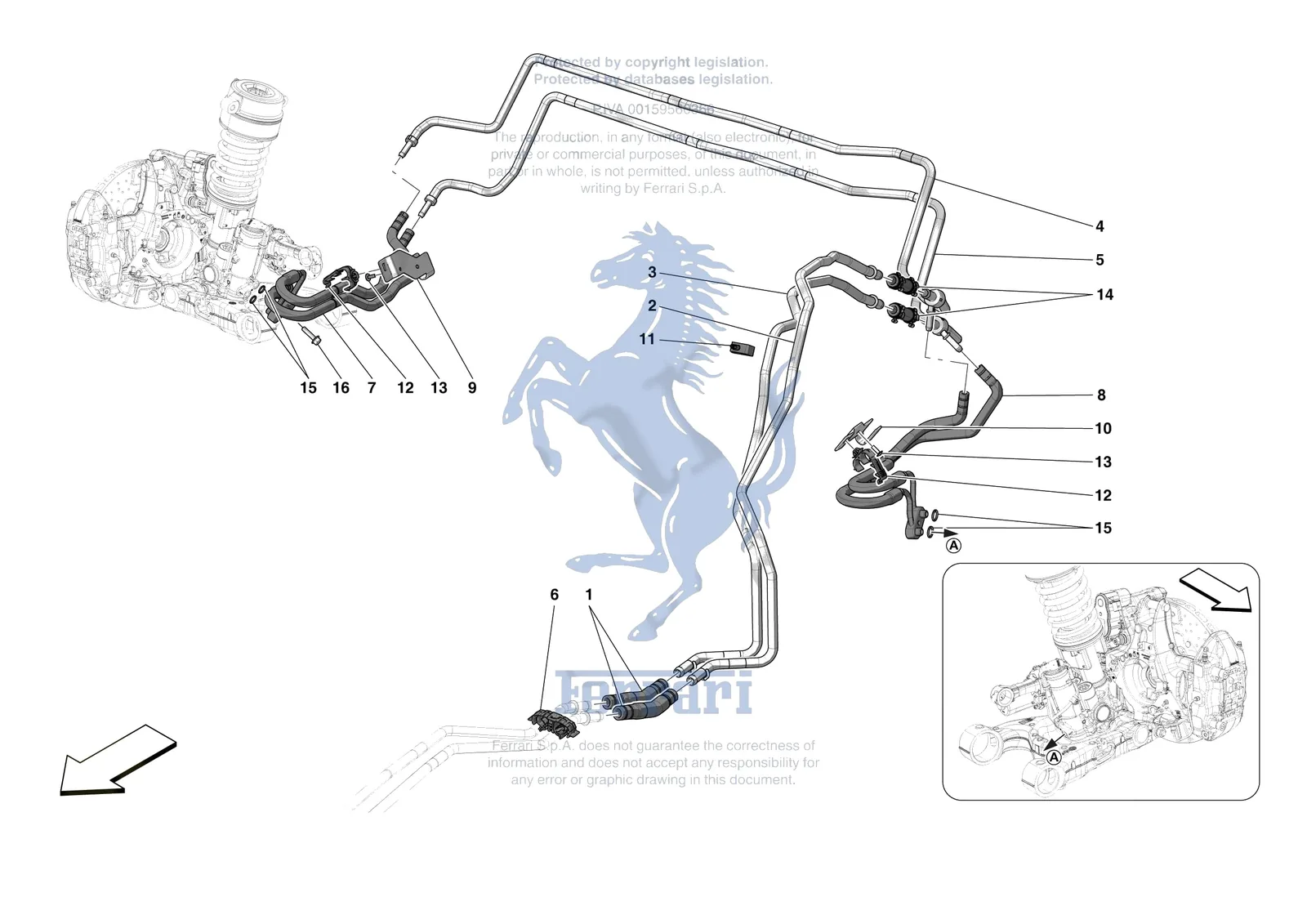 Ferrari Purosangue [MECHANICAL SYSTEM] - D.27.04 - REAR SUSPENSION - COOLING exploded diagram