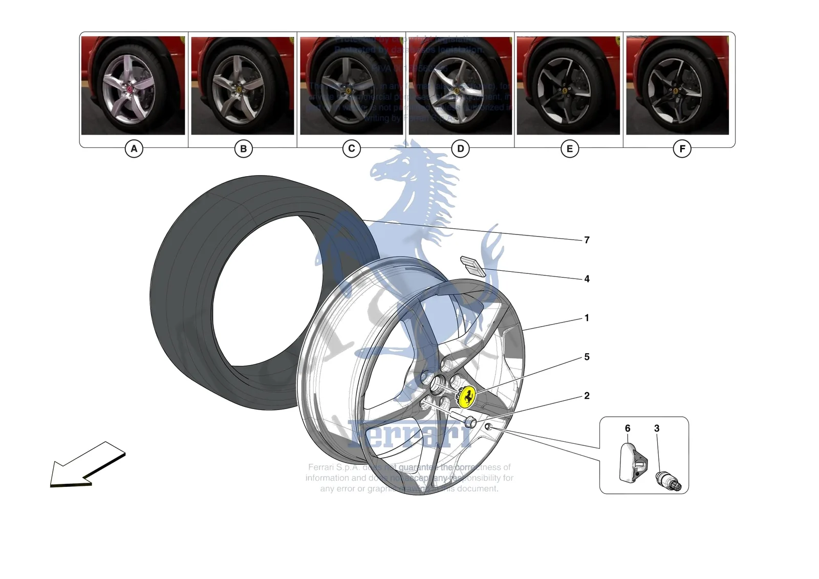Ferrari Purosangue [MECHANICAL SYSTEM] - D.29 - COMPLETE WHEELS exploded diagram
