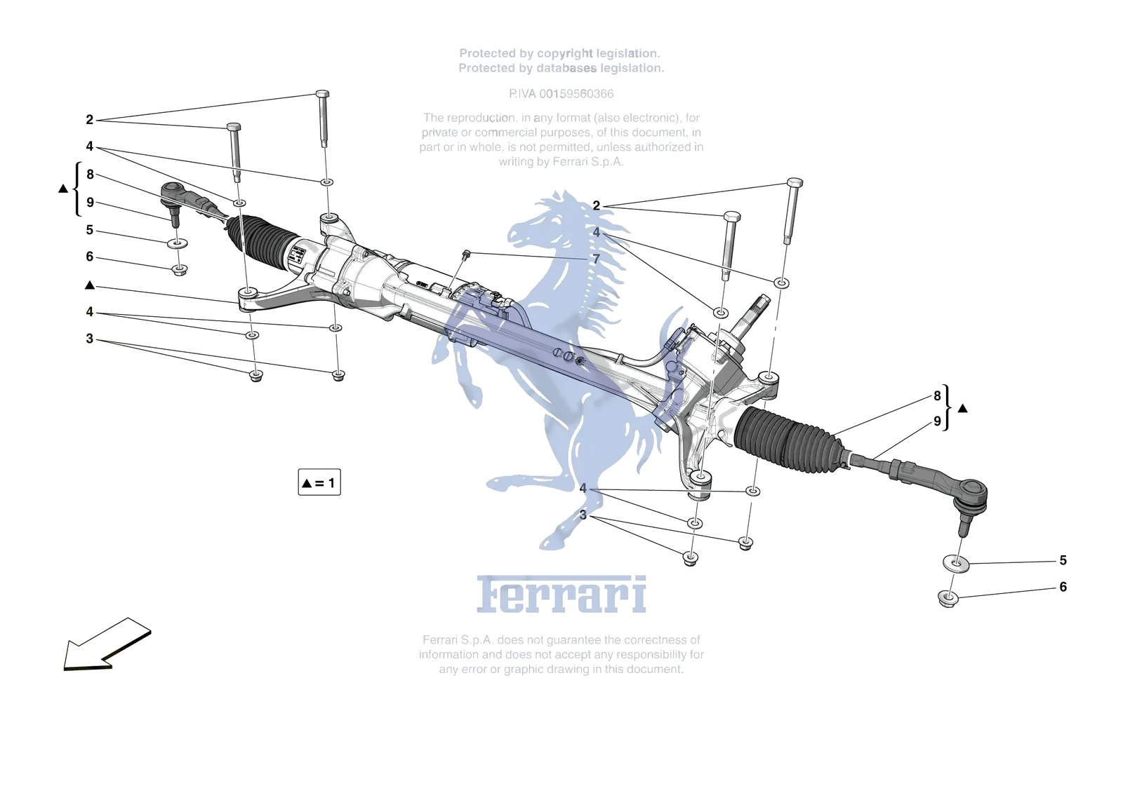 Ferrari Purosangue [MECHANICAL SYSTEM] - D.31 - STEERING BOX exploded diagram