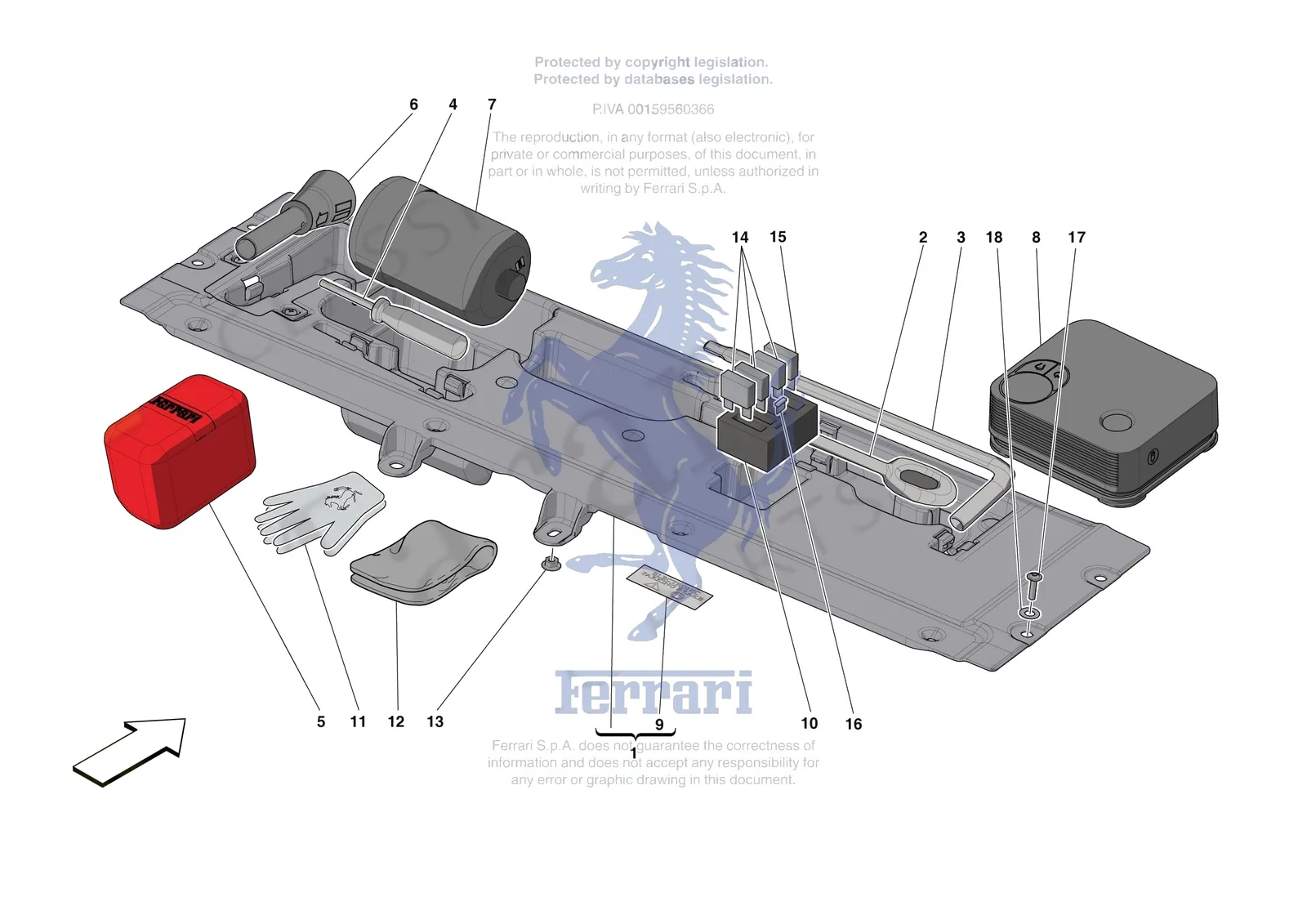 Ferrari Purosangue [MECHANICAL SYSTEM] - D.38 - TOOLS PROVIDED WITH VEHICLE exploded diagram