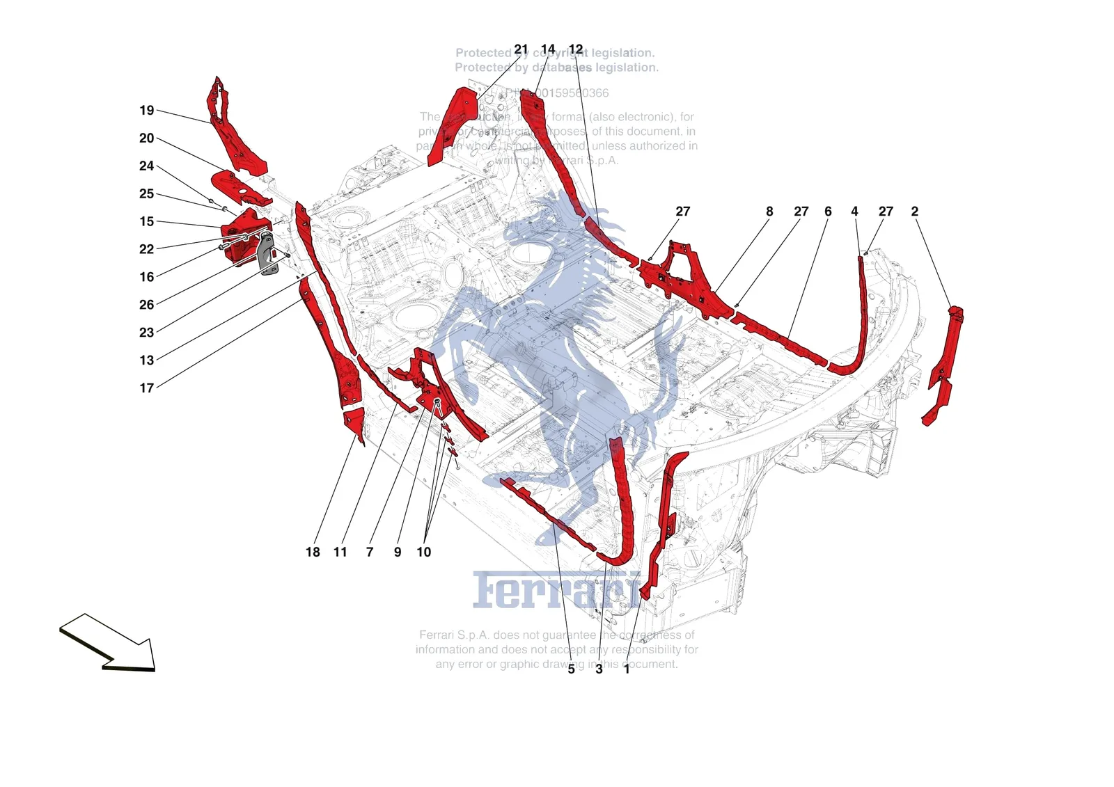 Ferrari Purosangue [VEHICLE TRIM] - E.6 - LATERAL SUBSTRUCTURE exploded diagram
