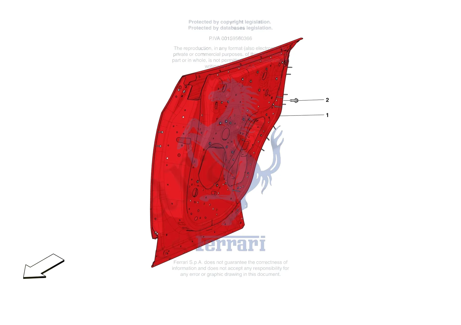 Ferrari Purosangue [VEHICLE TRIM] - E.08.02 - REAR DOOR SUBSTRUCTURE exploded diagram
