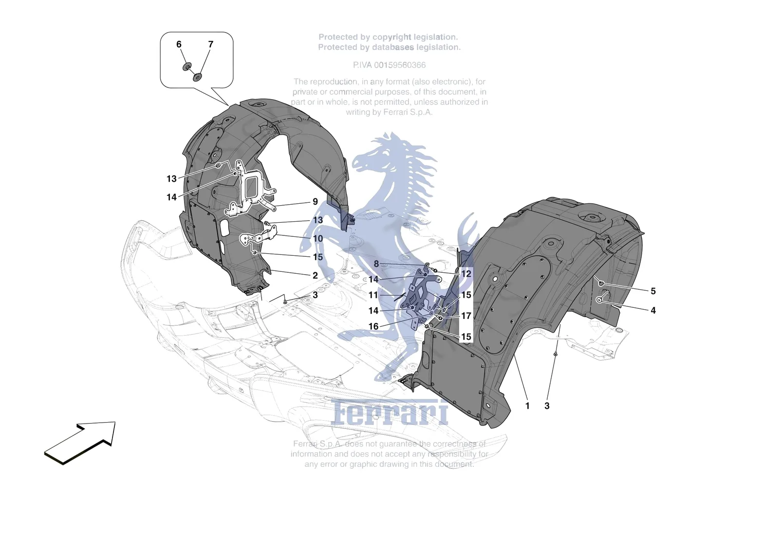 Ferrari Purosangue [VEHICLE TRIM] - E.18 - REAR WHEELHOUSE exploded diagram