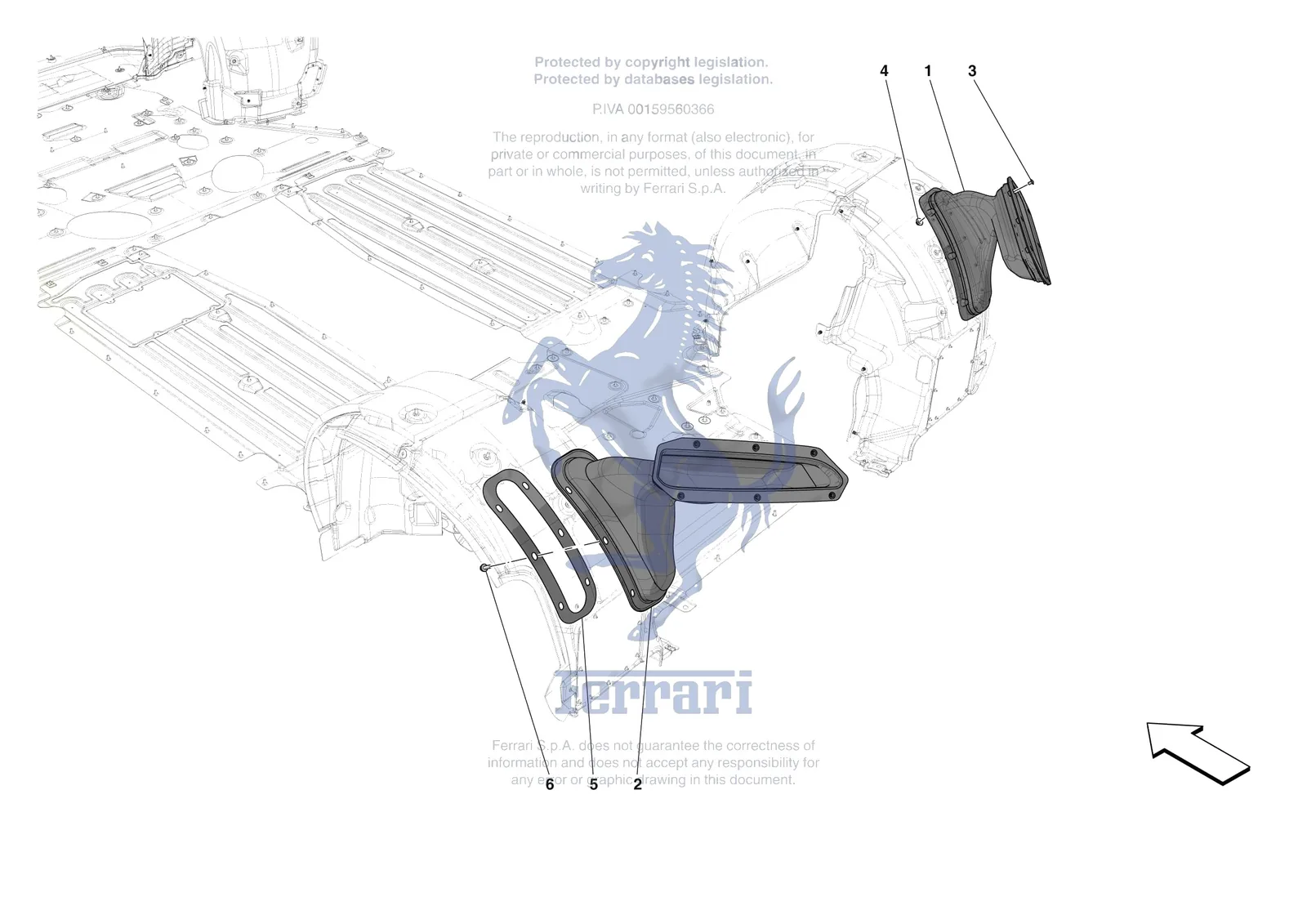 Ferrari Purosangue [VEHICLE TRIM] - E.24 - REAR AIR INTAKES exploded diagram