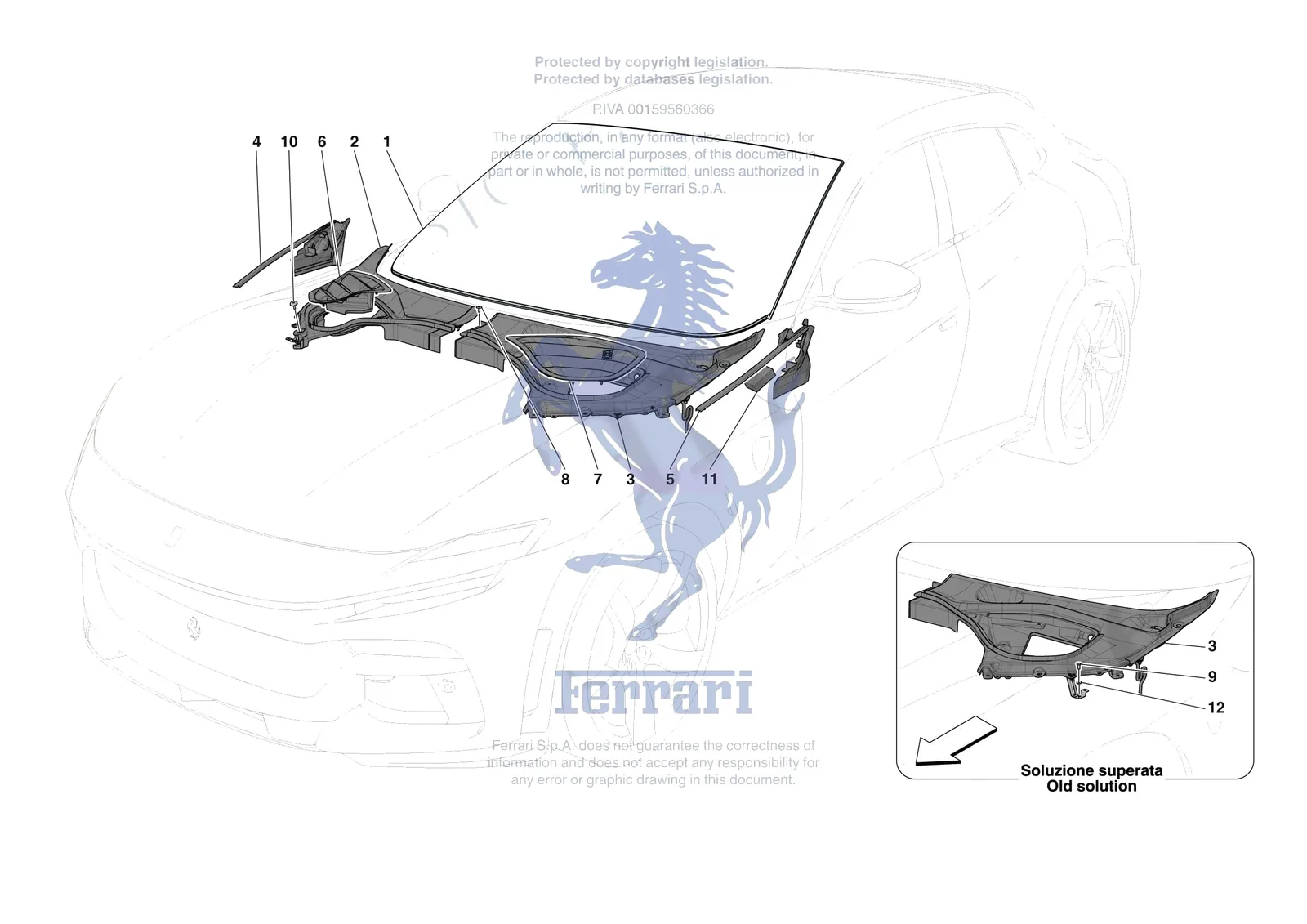 Ferrari Purosangue [VEHICLE TRIM] - E.25 - WINDSCREEN exploded diagram