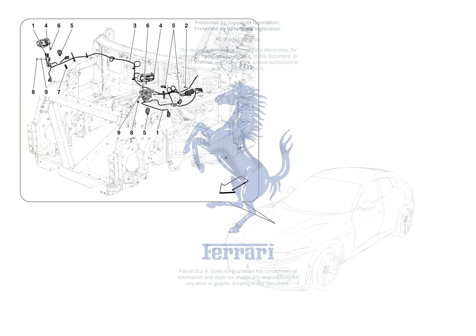 Ferrari Purosangue [VEHICLE TRIM] - E.34 - FRONT LID LOCK exploded diagram