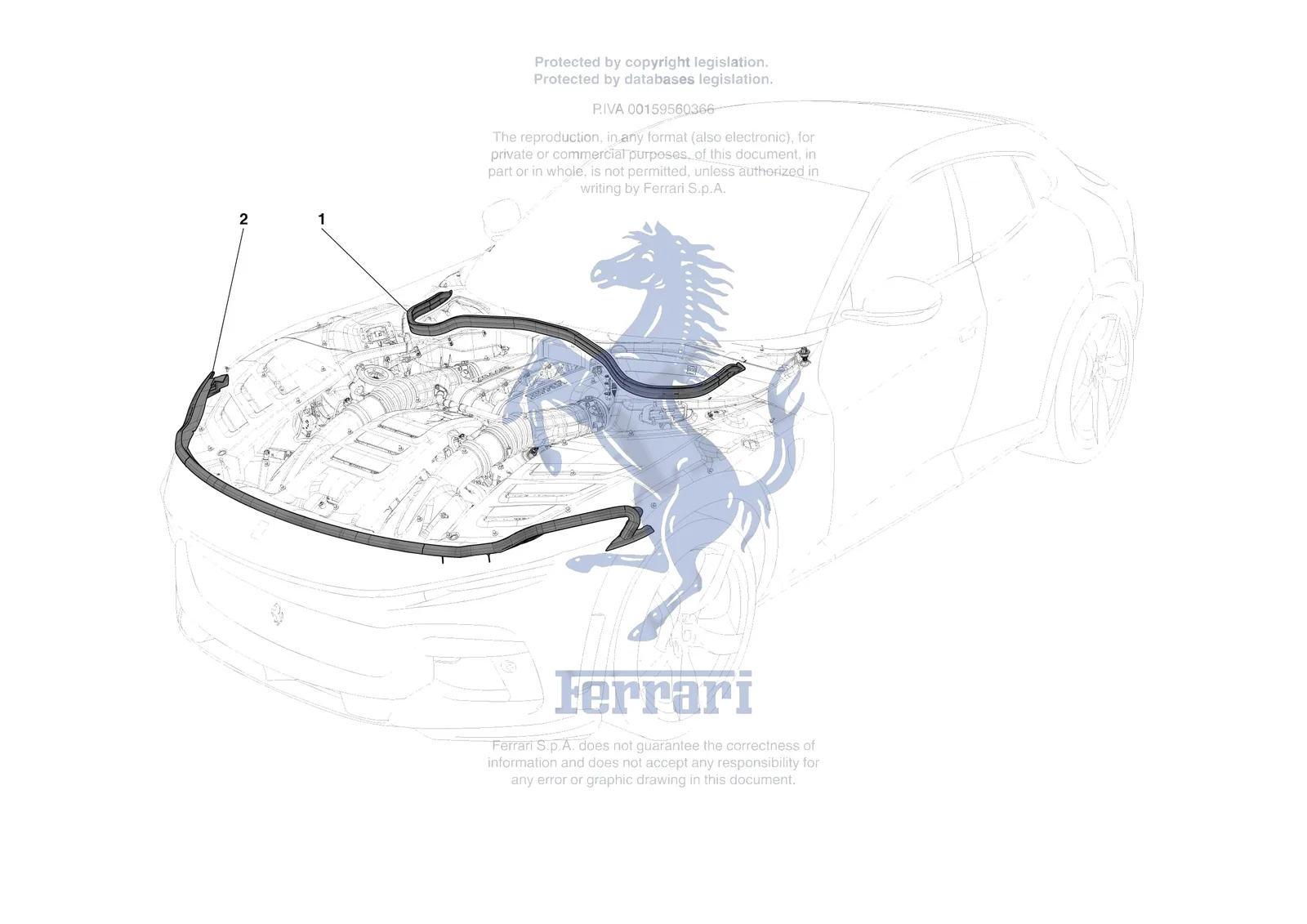 Ferrari Purosangue [VEHICLE TRIM] - E.35 - FRONT LID SEALS exploded diagram