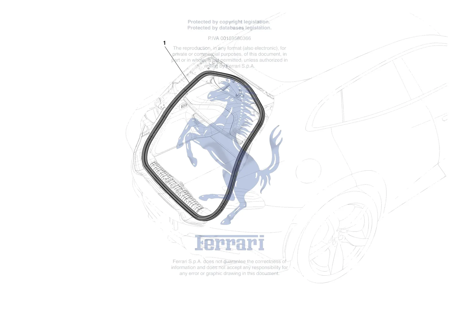 Ferrari Purosangue [VEHICLE TRIM] - E.38 - REAR LID SEALS exploded diagram
