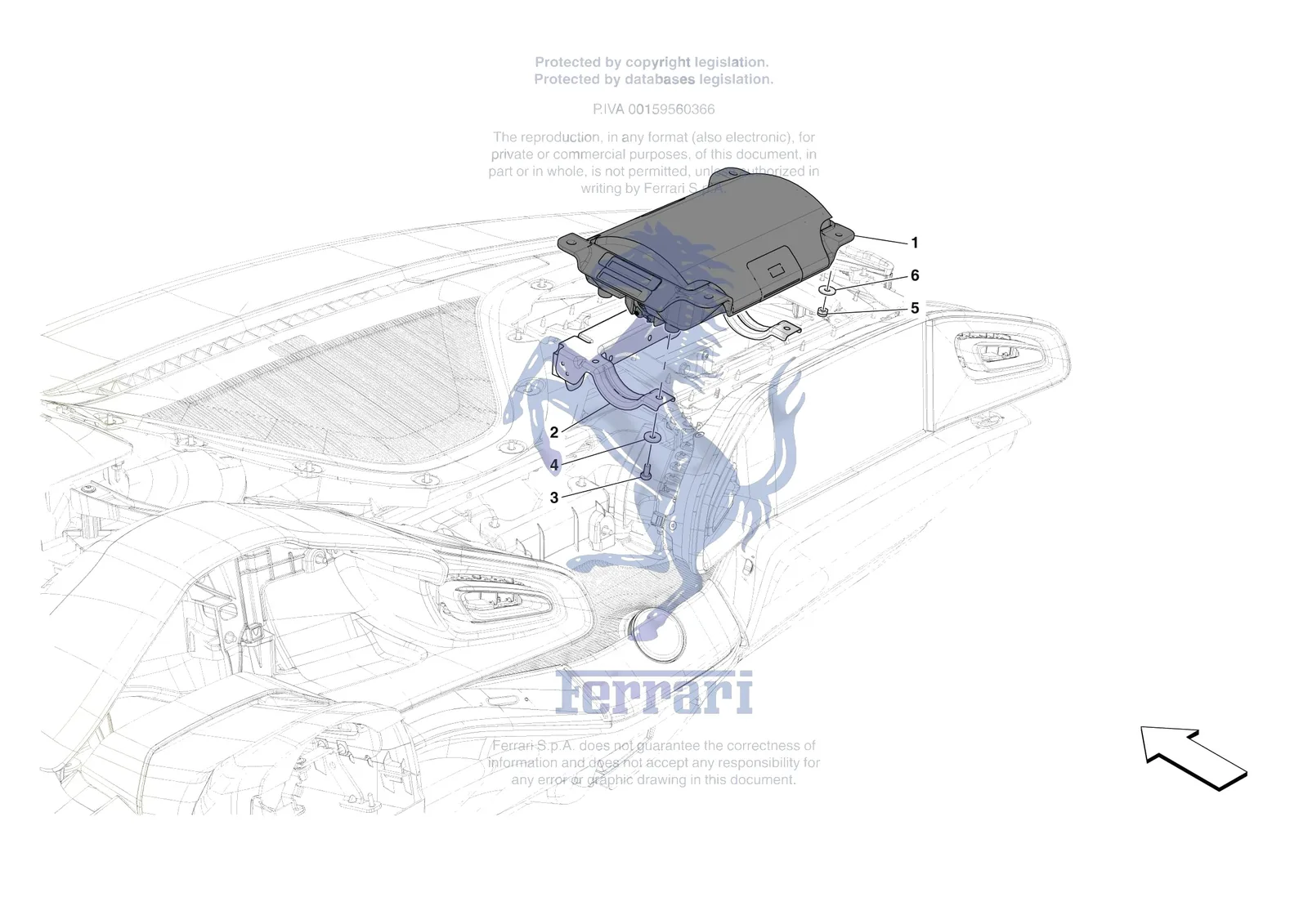 Ferrari Purosangue [VEHICLE TRIM] - E.47.08 - DASHBOARD - PASSENGER AIRBAG exploded diagram