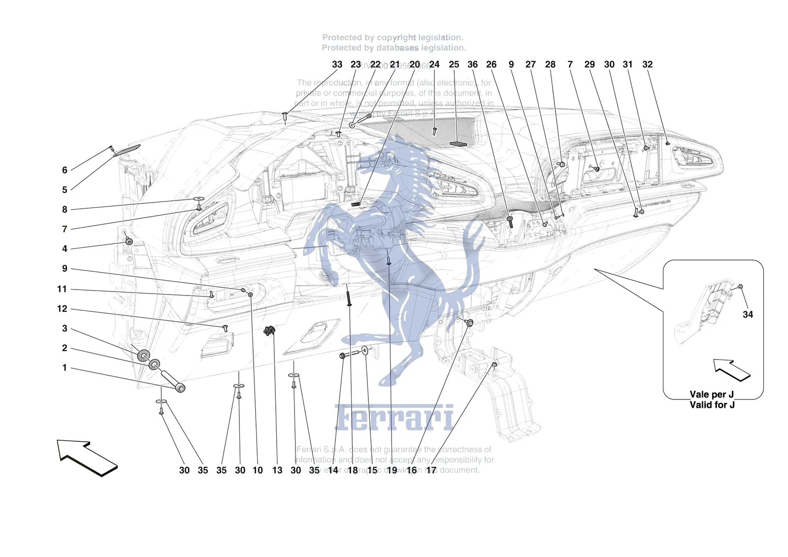 Ferrari Purosangue [VEHICLE TRIM] - E.47.09 - DASHBOARD - FASTENERS exploded diagram