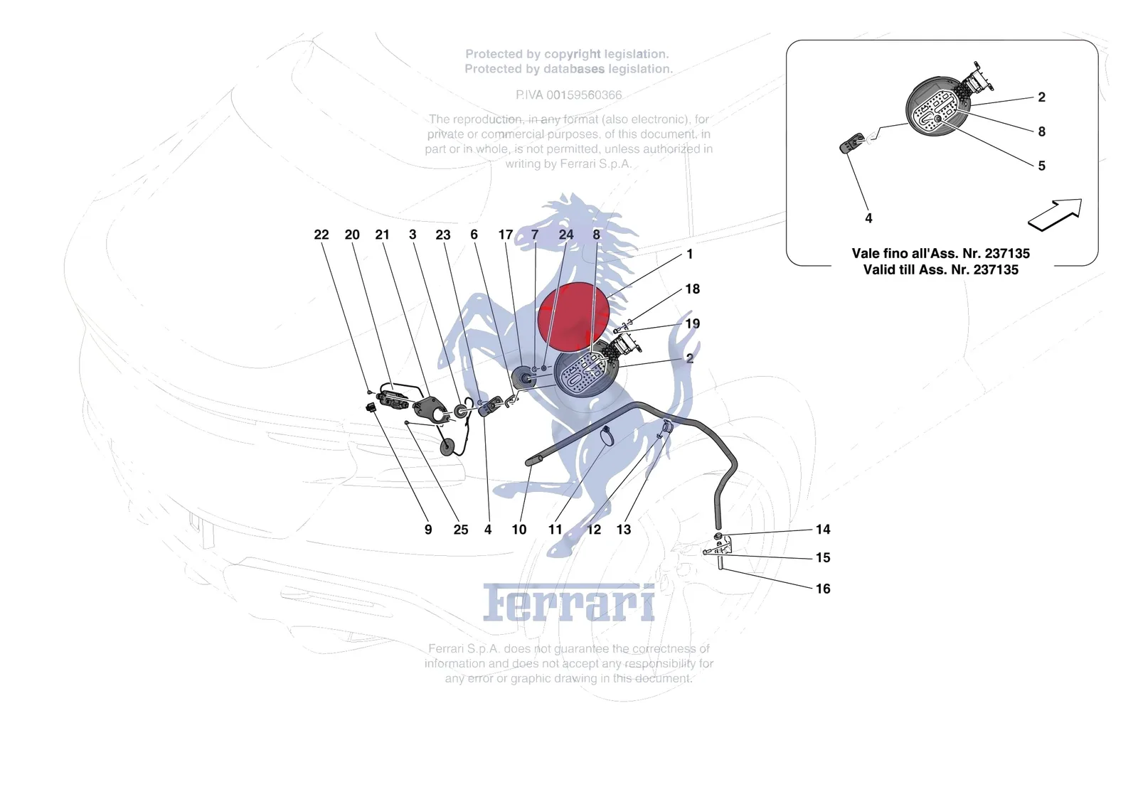 Ferrari Purosangue [VEHICLE TRIM] - E.56 - FUEL FILLER SEAT exploded diagram